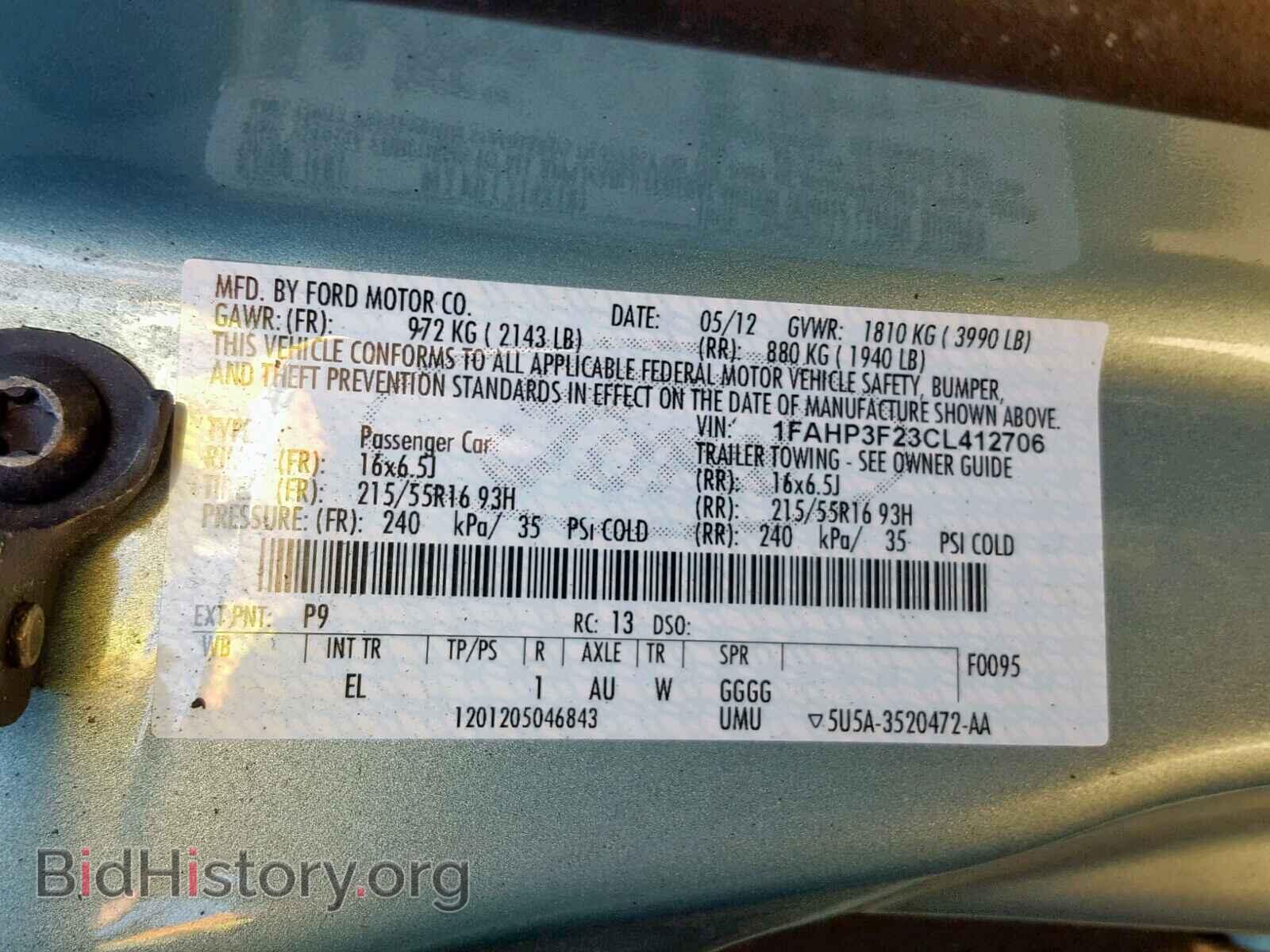 2012 FORD FOCUS SE - VIN: 1FAHP3F23CL412706 - Фото 10