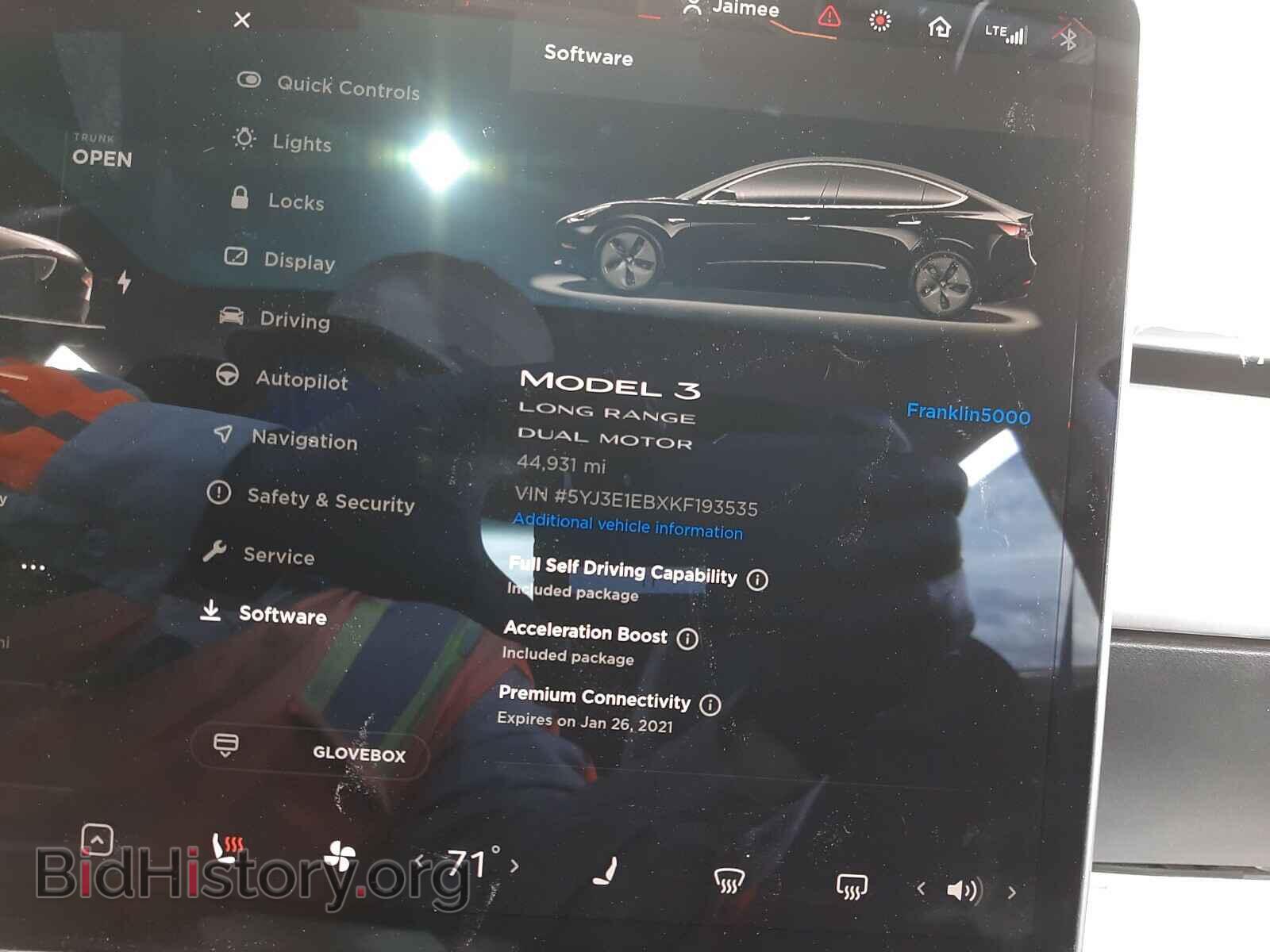 2019 TESLA MODEL 3 - VIN: 5YJ3E1EBXKF193535 - Фото 8