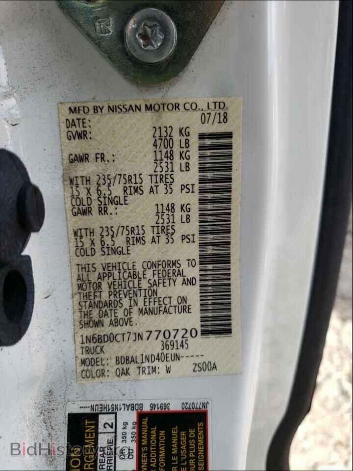 2018 NISSAN FRONTIER - VIN: 1N6BD0CT7JN770720 - Фото 10
