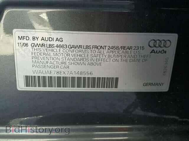 2007 AUDI A4 - VIN: WAUAF78EX7A148556 - Фото 10