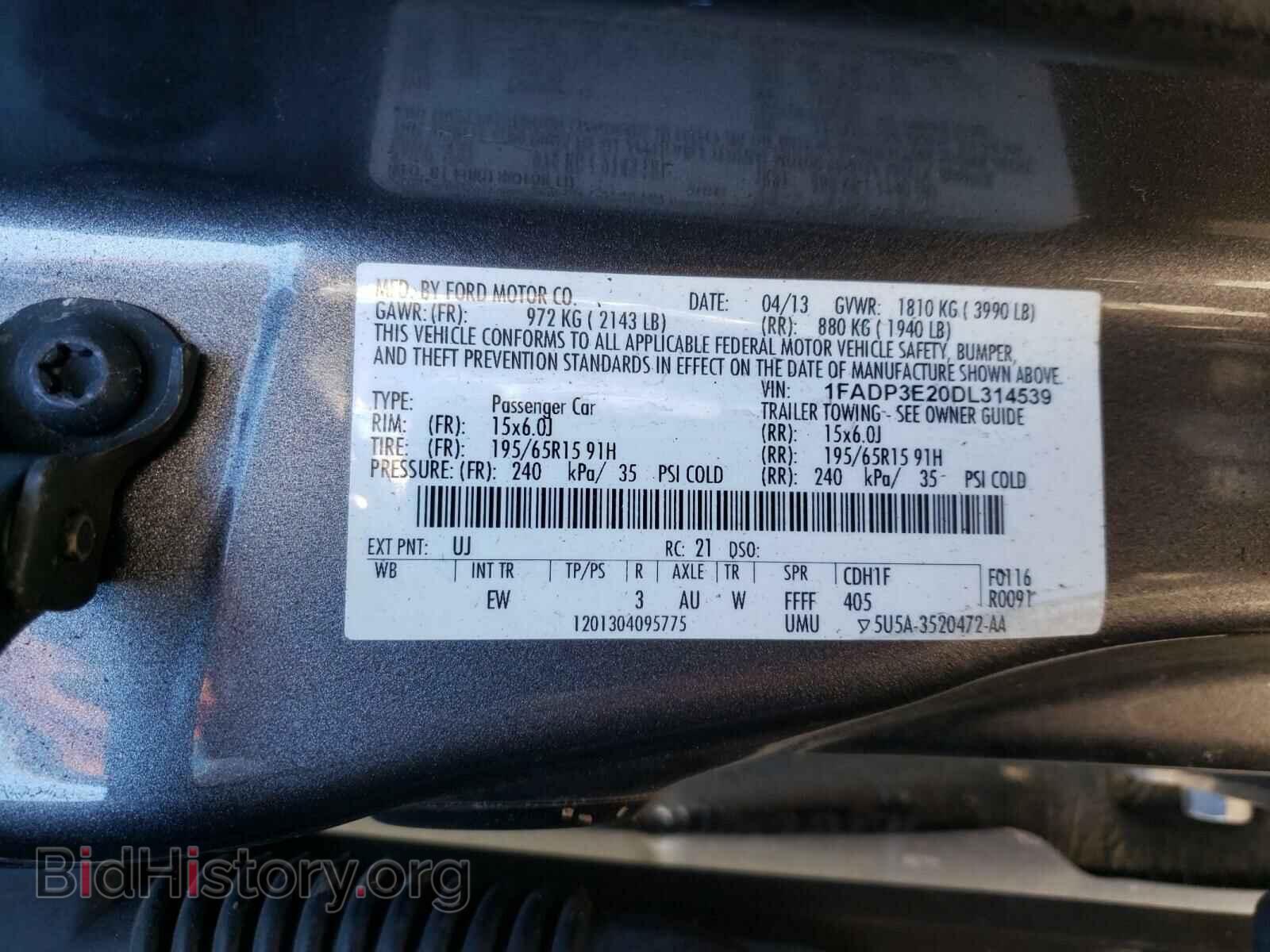 2013 FORD FOCUS - VIN: 1FADP3E20DL314539 - Фото 10