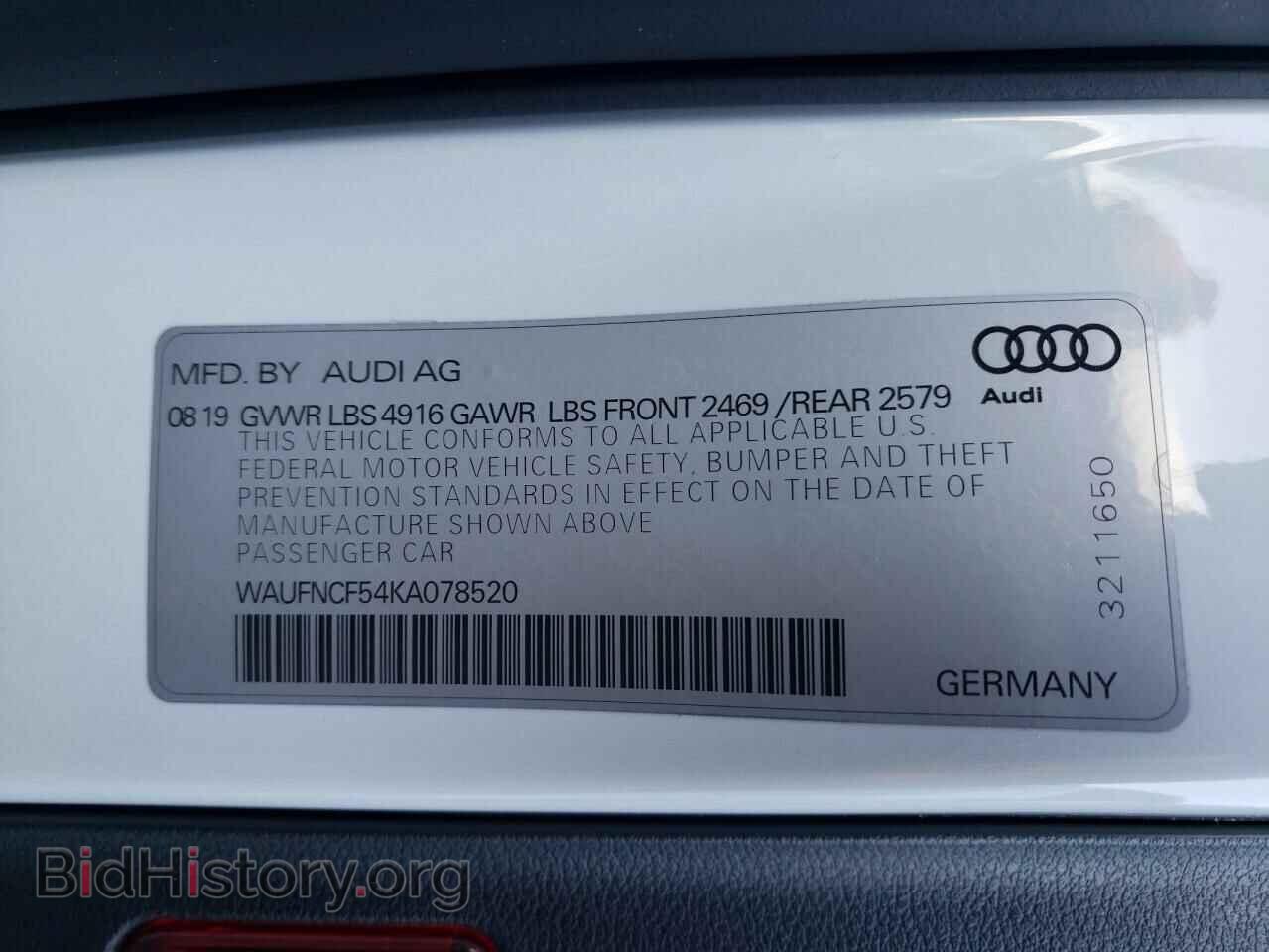 2019 AUDI A5 - VIN: WAUFNCF54KA078520 - Фото 10