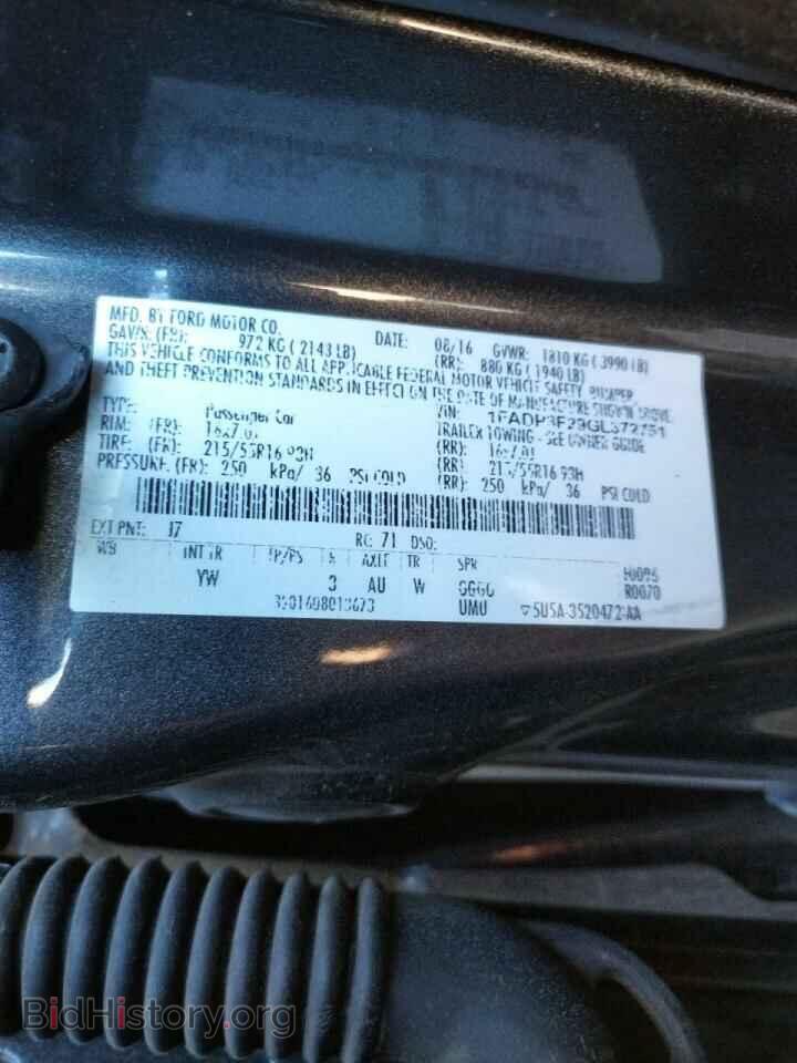 2016 FORD FOCUS - VIN: 1FADP3F29GL372751 - Фото 10
