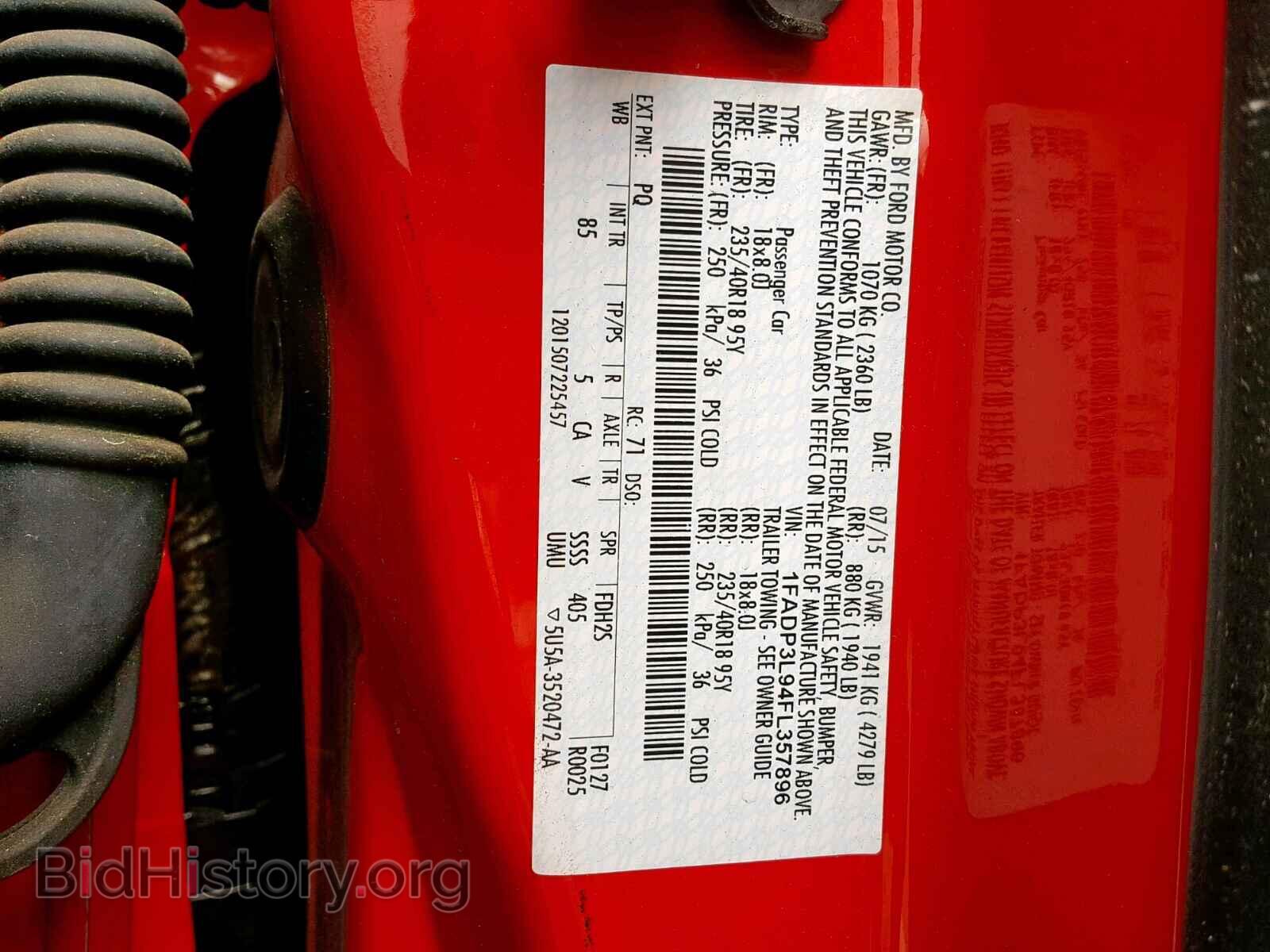 2015 FORD FOCUS - VIN: 1FADP3L94FL357896 - Фото 10