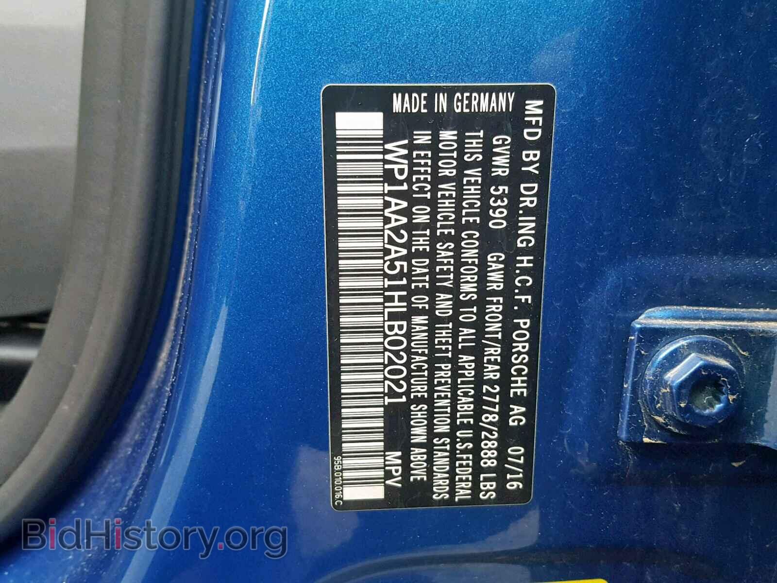 2017 PORSCHE MACAN - VIN: WP1AA2A51HLB02021 - Photo 10