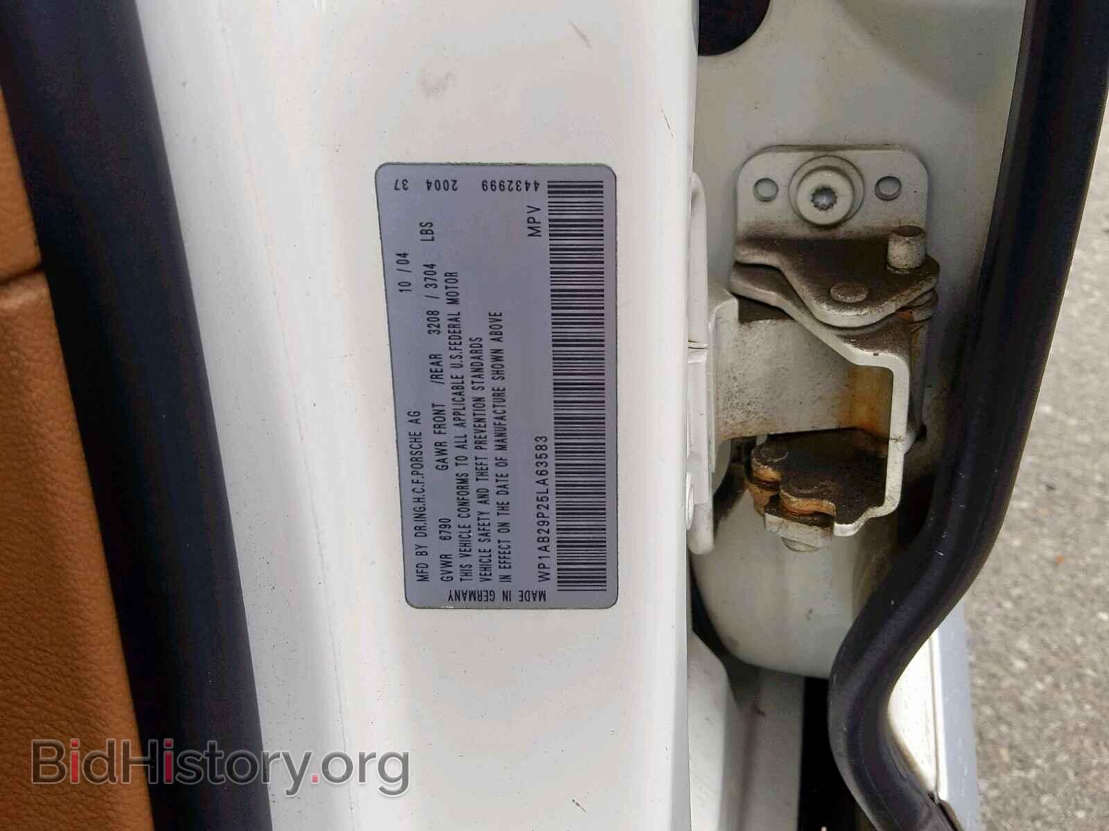 2005 PORSCHE CAYENNE S - VIN: WP1AB29P25LA63583 - Фото 10