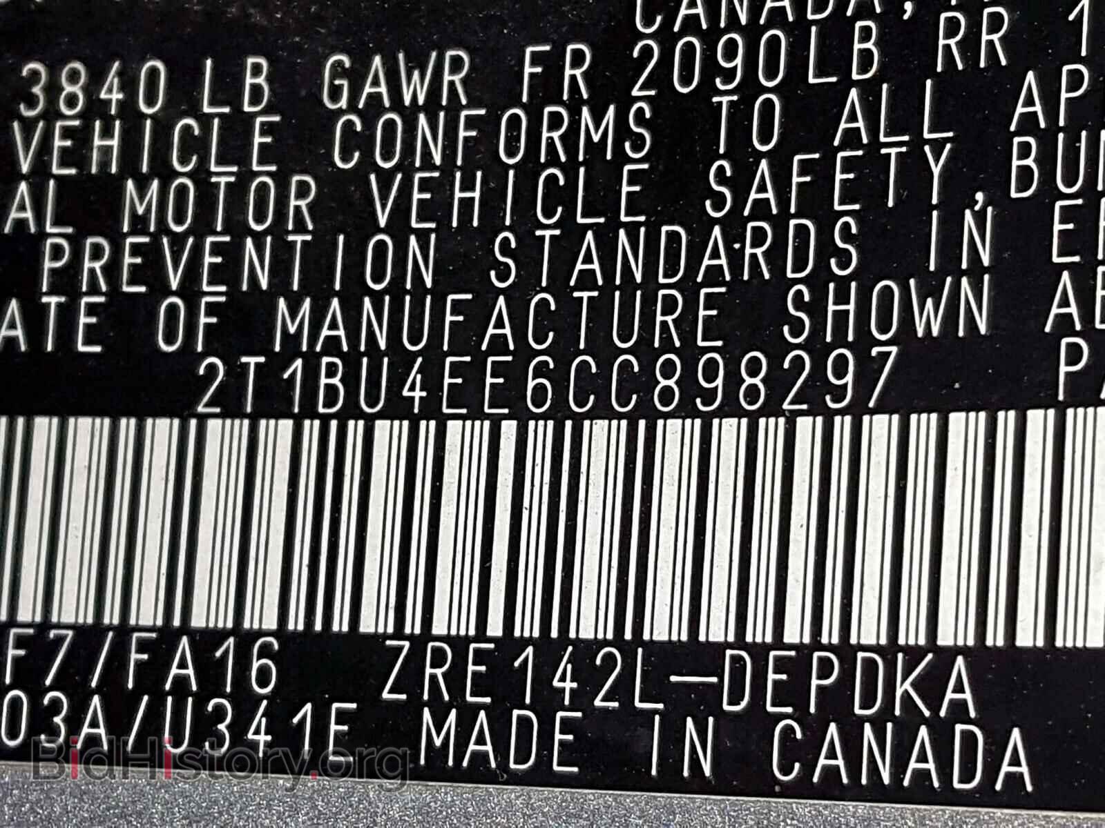 2012 TOYOTA COROLLA - VIN: 2T1BU4EE6CC898297 - Фото 10