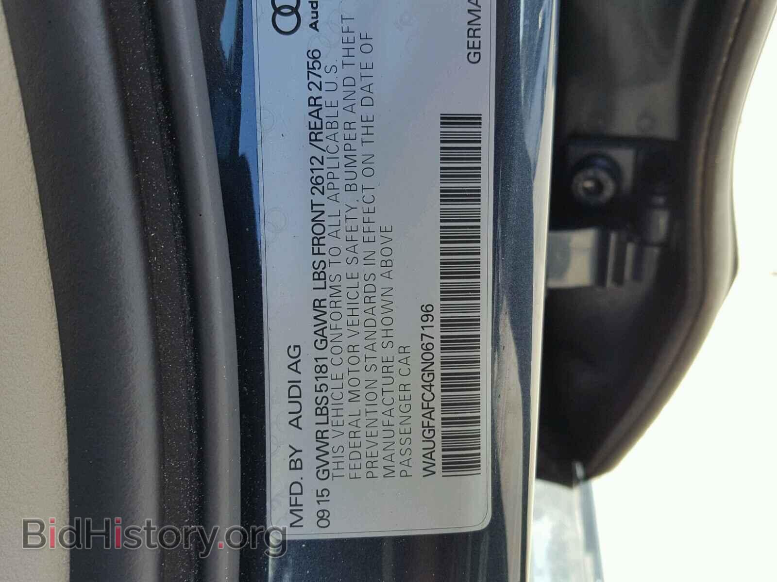 2016 AUDI A6 - VIN: WAUGFAFC4GN067196 - Photo 10