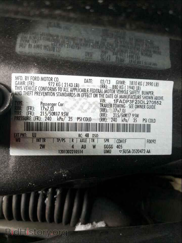 2013 FORD FOCUS - VIN: 1FADP3F23DL270552 - Photo 10