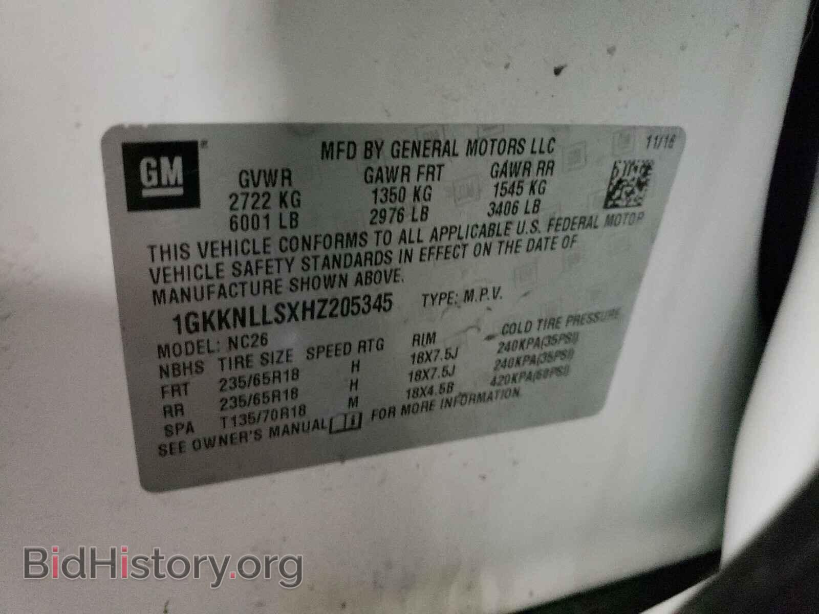 2017 GMC ACADIA - VIN: 1GKKNLLSXHZ205345 - Фото 10