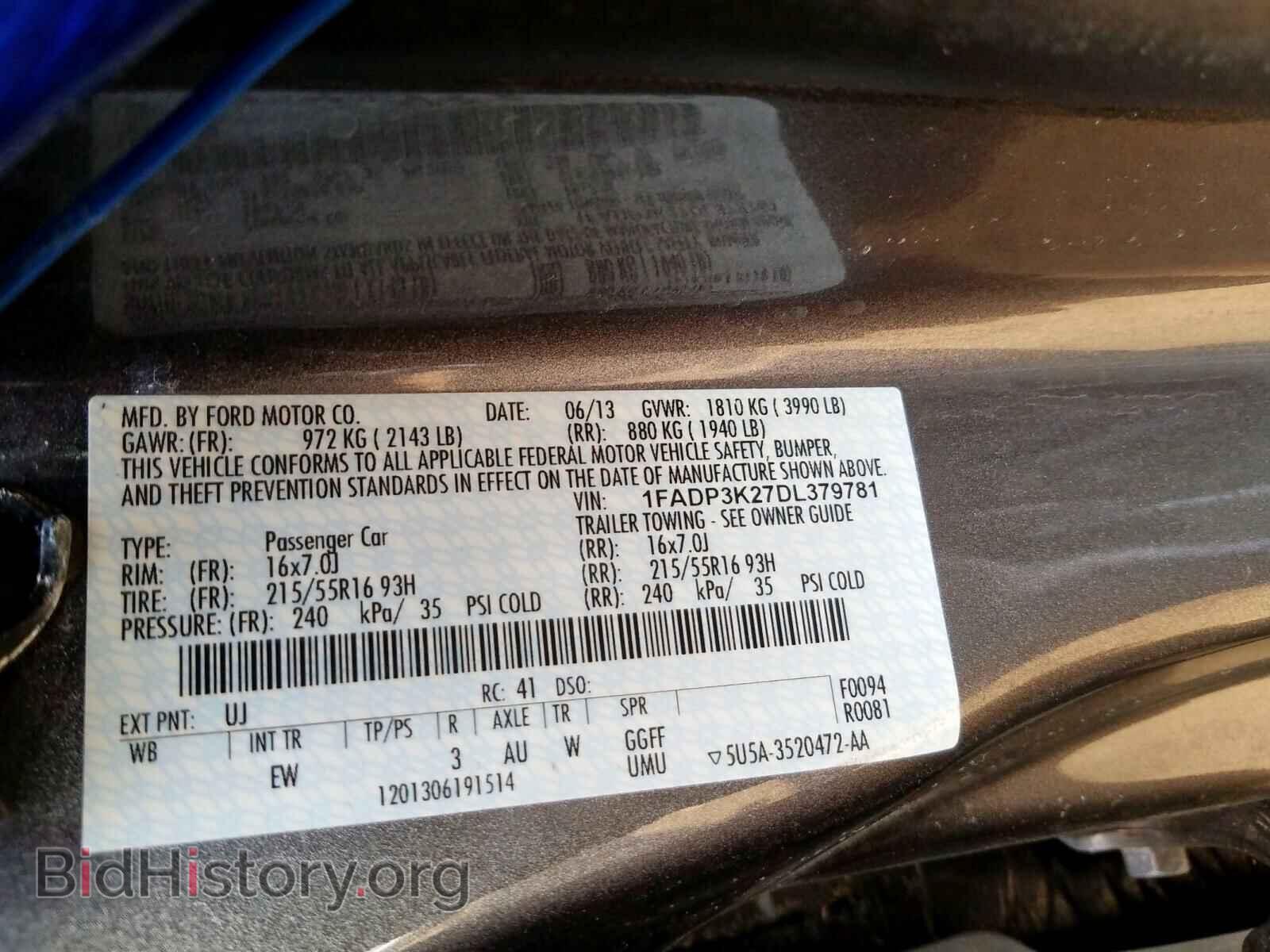2013 FORD FOCUS - VIN: 1FADP3K27DL379781 - Photo 10