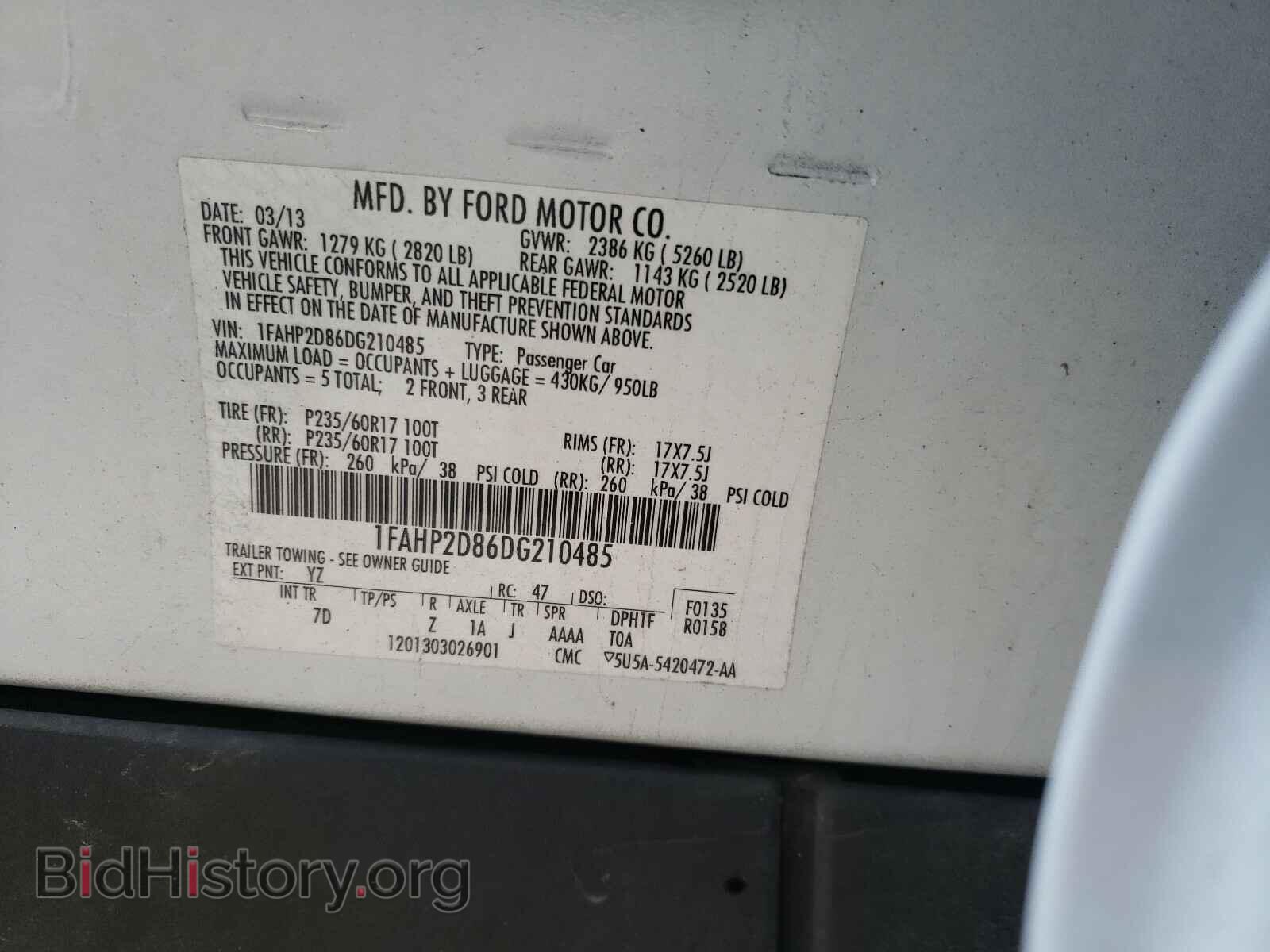 2013 FORD TAURUS - VIN: 1FAHP2D86DG210485 - Photo 10