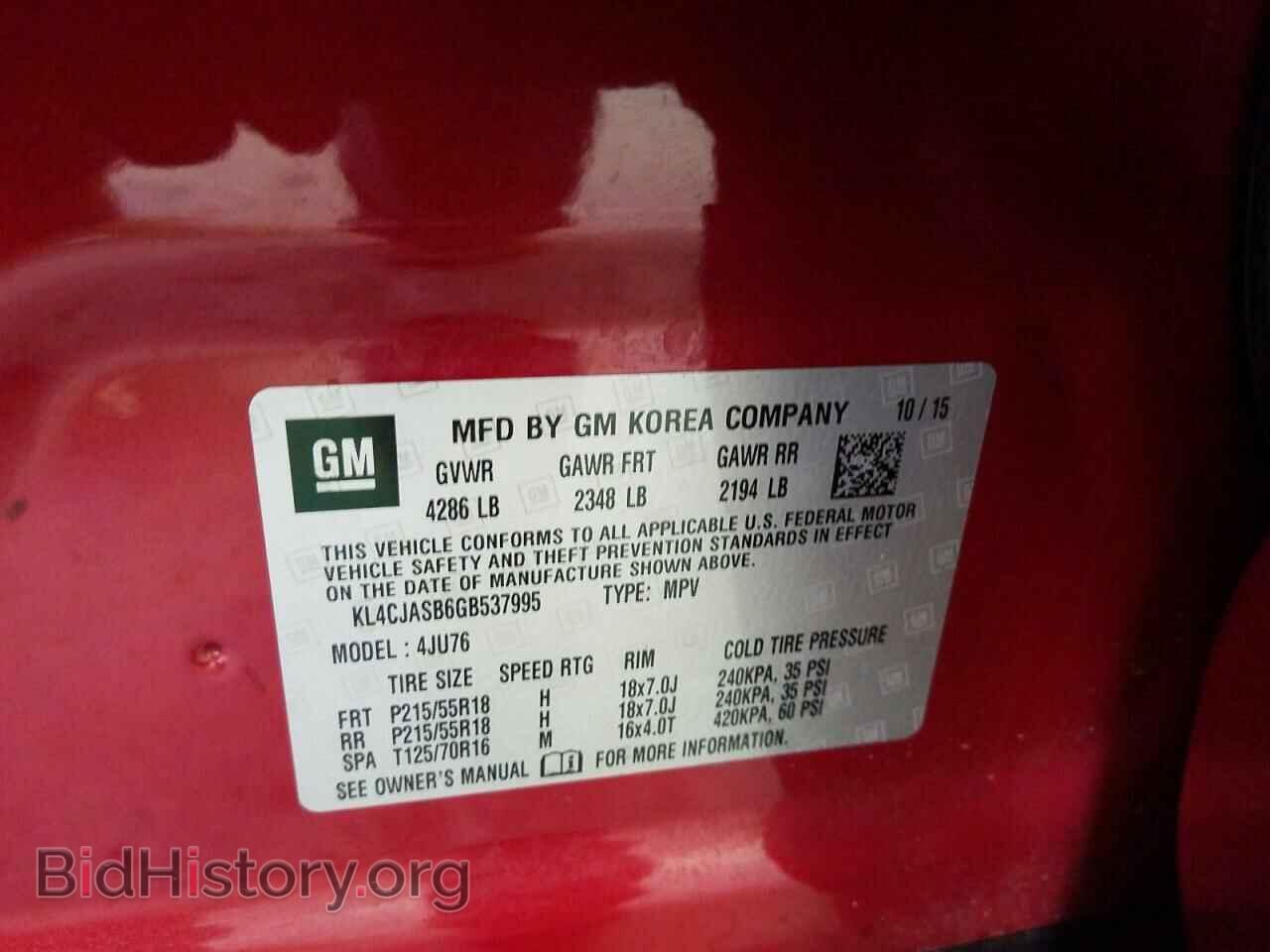2016 BUICK ENCORE - VIN: KL4CJASB6GB537995 - Photo 10