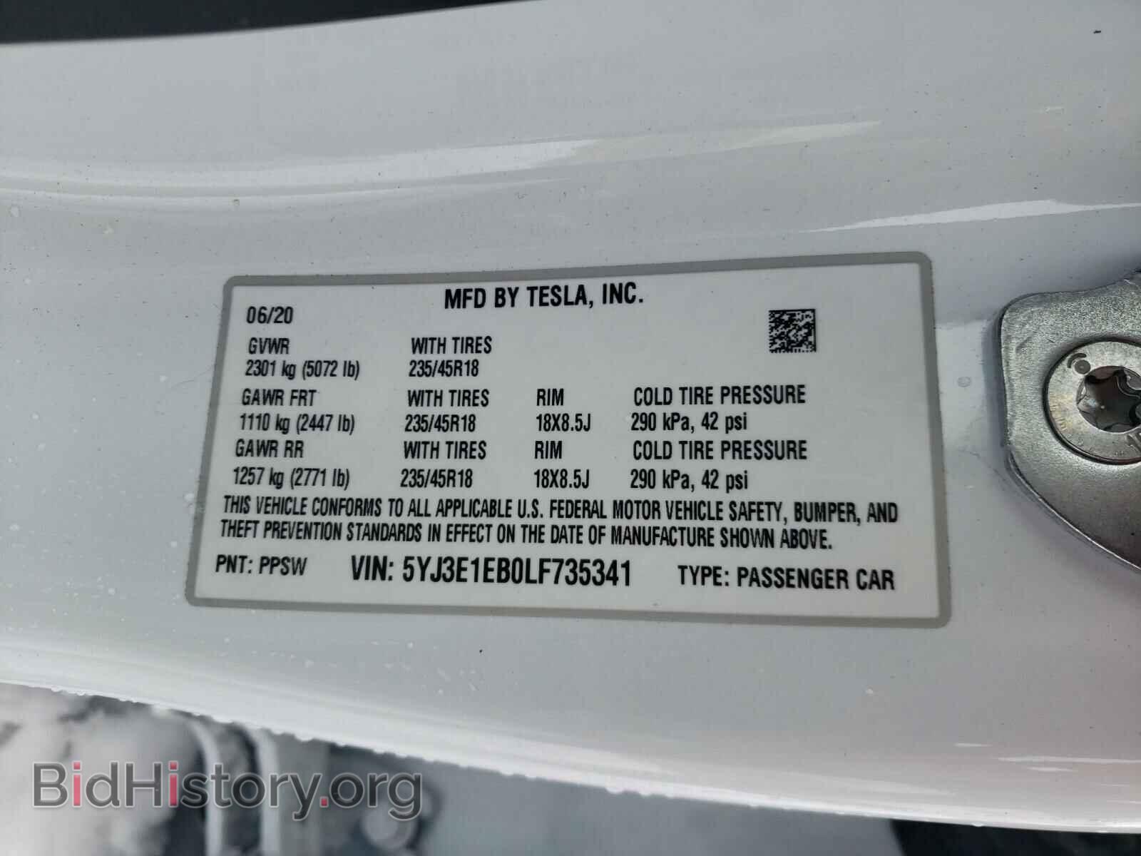 2020 TESLA MODEL 3 - VIN: 5YJ3E1EB0LF735341 - Photo 10