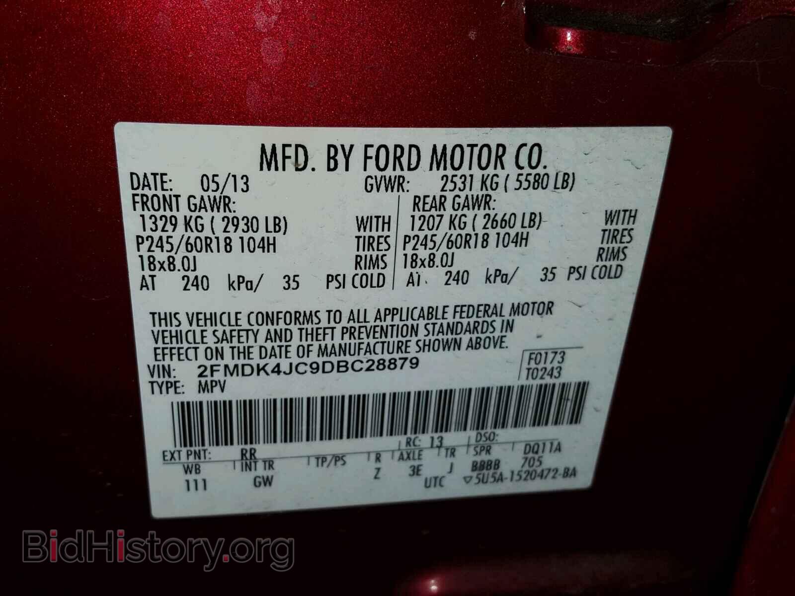 2013 FORD EDGE - VIN: 2FMDK4JC9DBC28879 - Photo 10