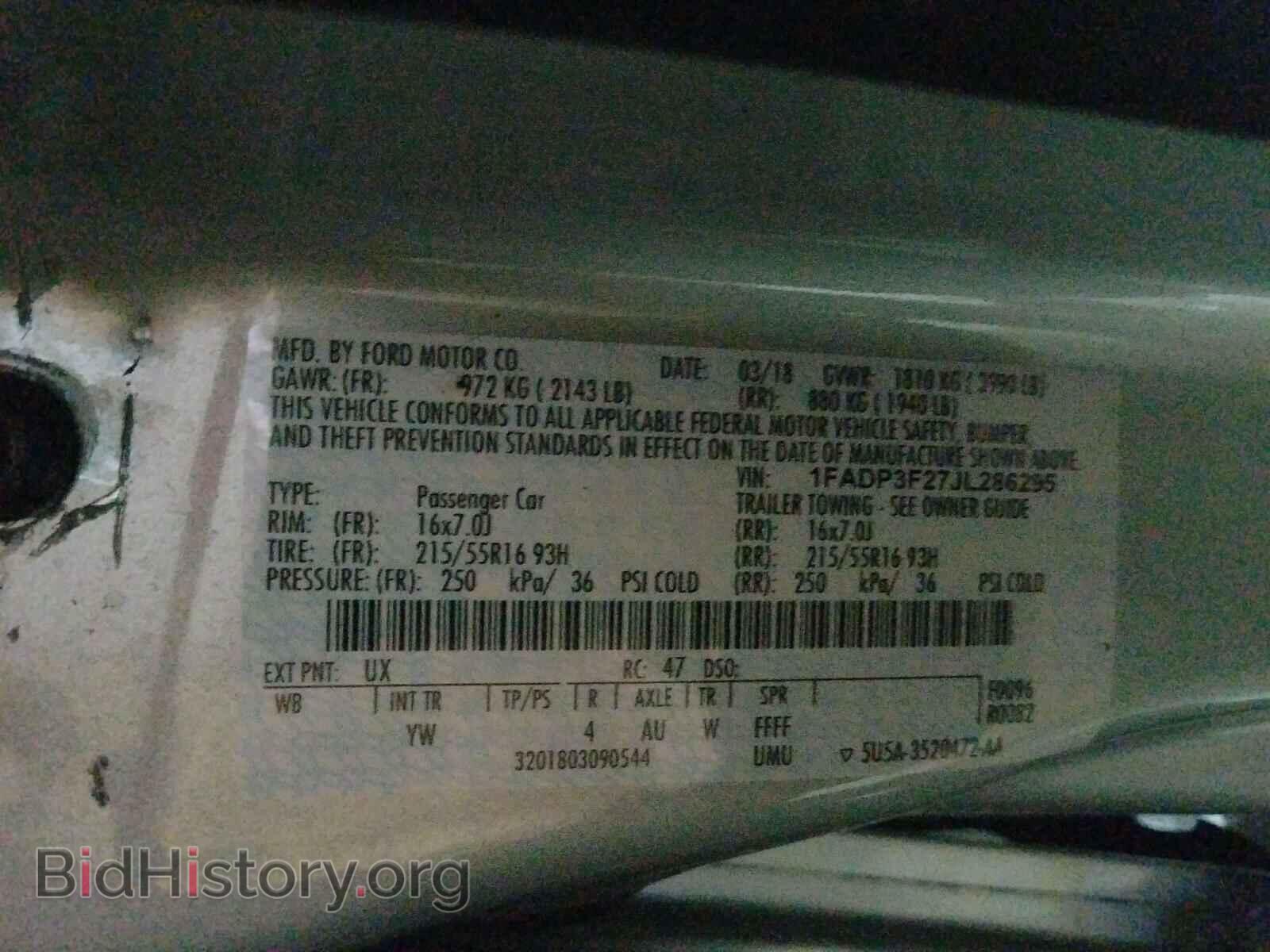 2018 FORD FOCUS - VIN: 1FADP3F27JL286295 - Фото 10