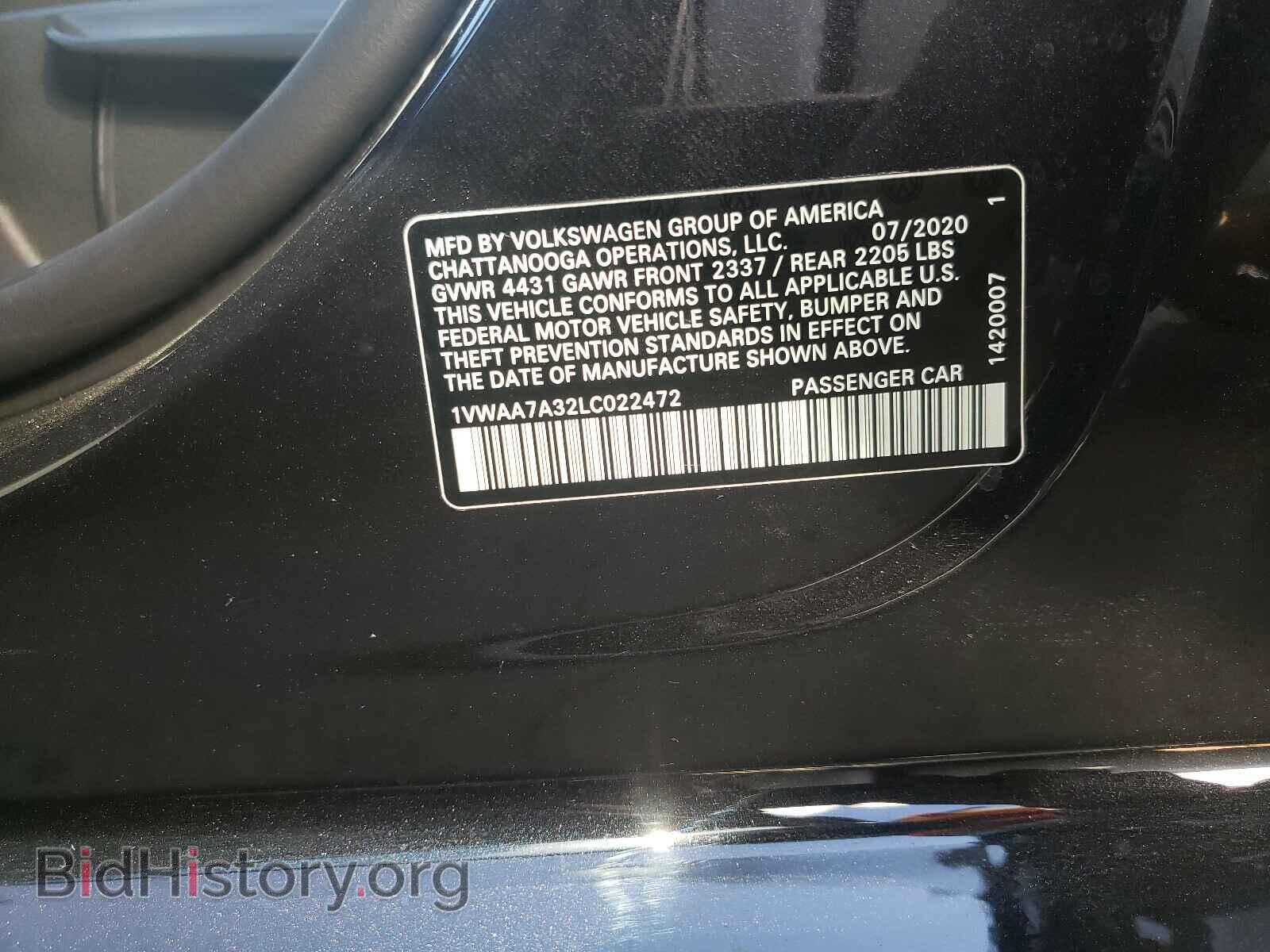 2020 VOLKSWAGEN PASSAT - VIN: 1VWAA7A32LC022472 - Фото 10