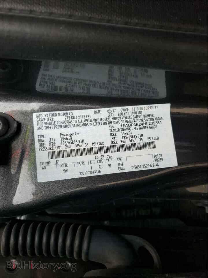2017 FORD FOCUS - VIN: 1FADP3E24HL235381 - Фото 10