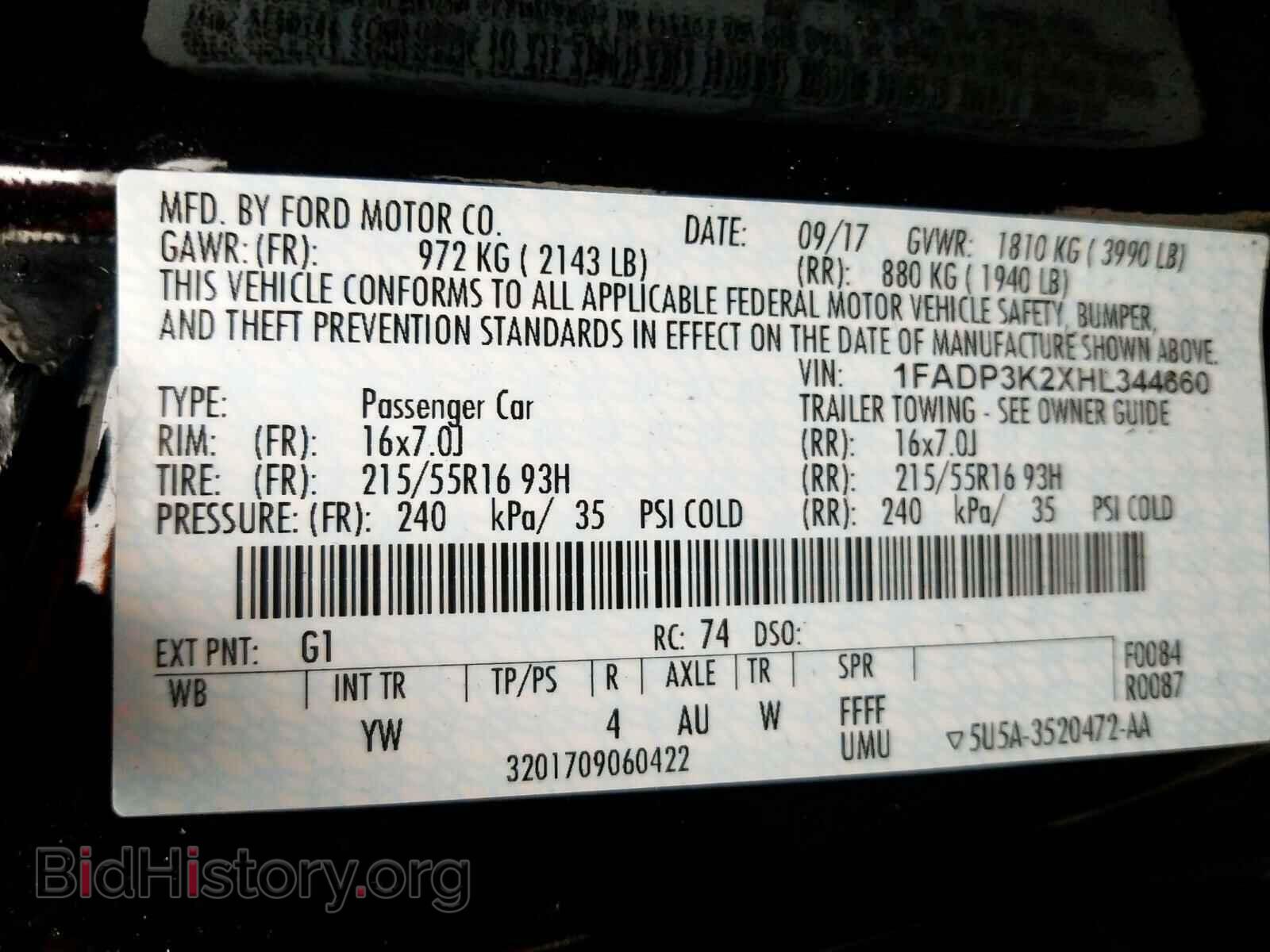 2017 FORD FOCUS - VIN: 1FADP3K2XHL344660 - Photo 10