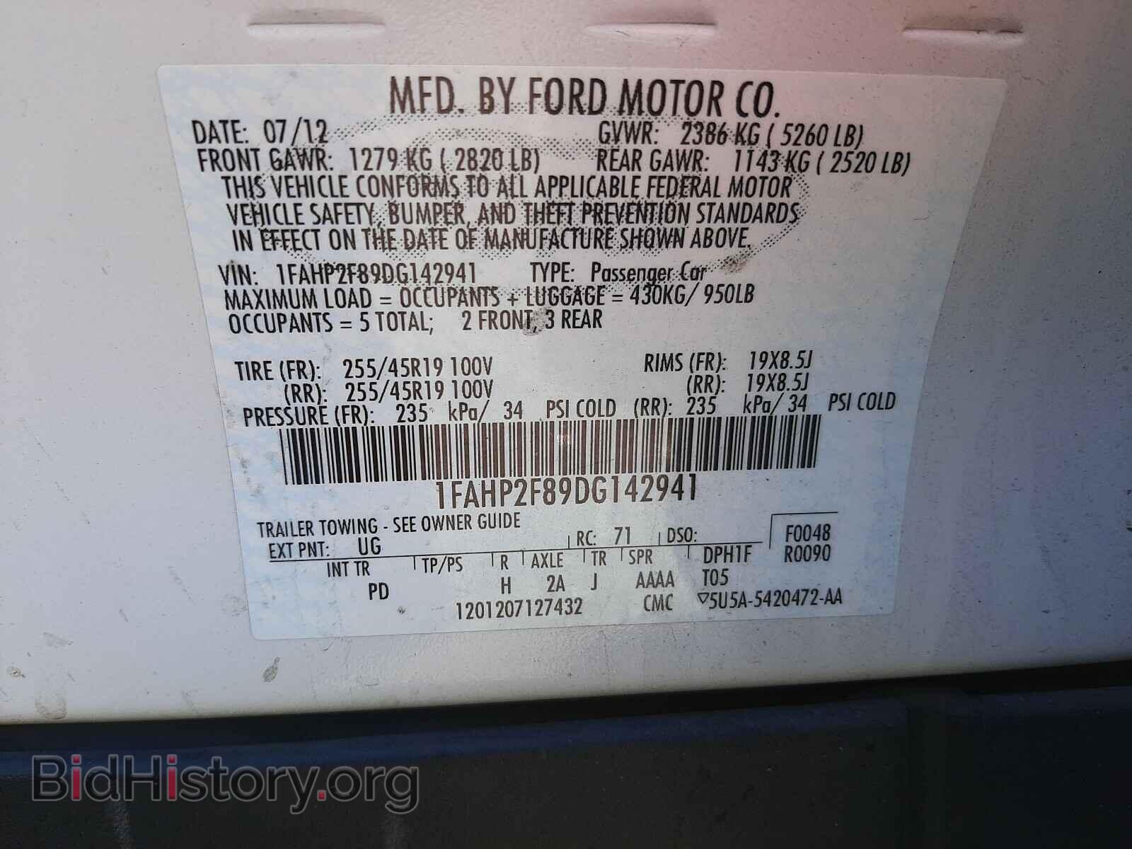 2013 FORD TAURUS - VIN: 1FAHP2F89DG142941 - Photo 10
