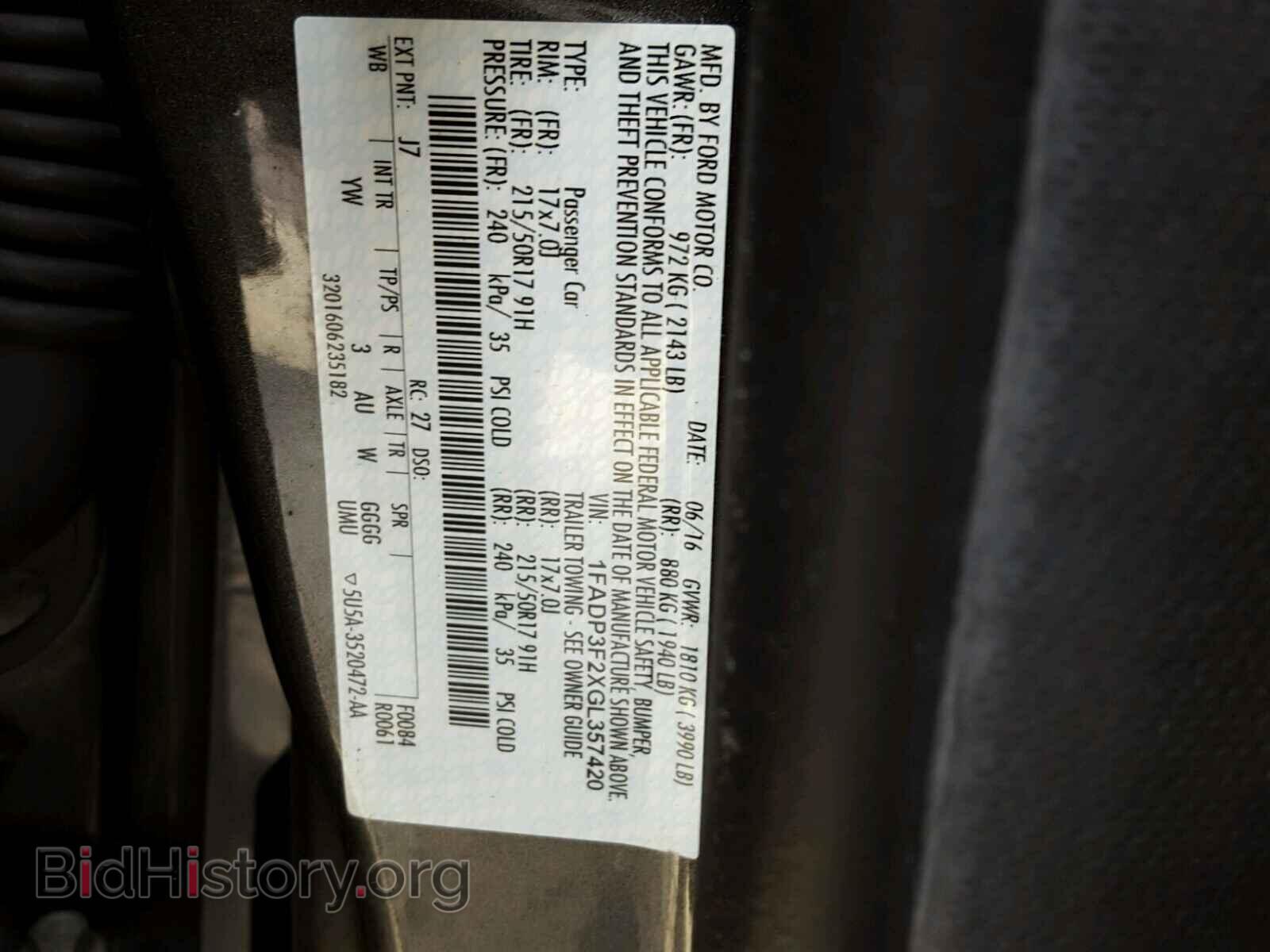 2016 FORD FOCUS - VIN: 1FADP3F2XGL357420 - Photo 10
