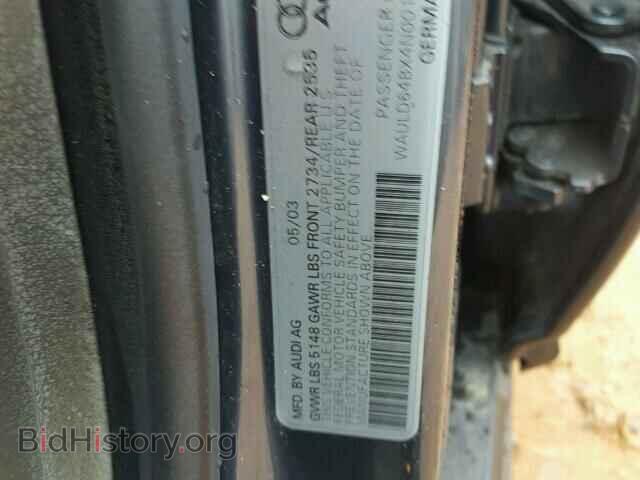 2004 AUDI A6 - VIN: WAULD64BX4N001534 - Фото 10