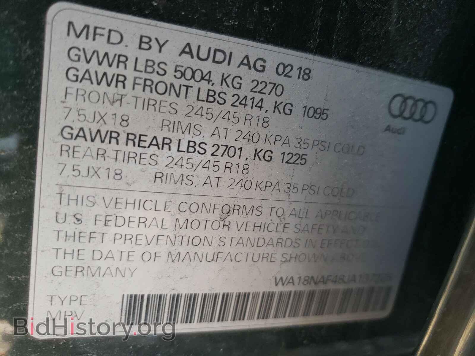 2018 AUDI A4 - VIN: WA18NAF48JA137228 - Фото 10
