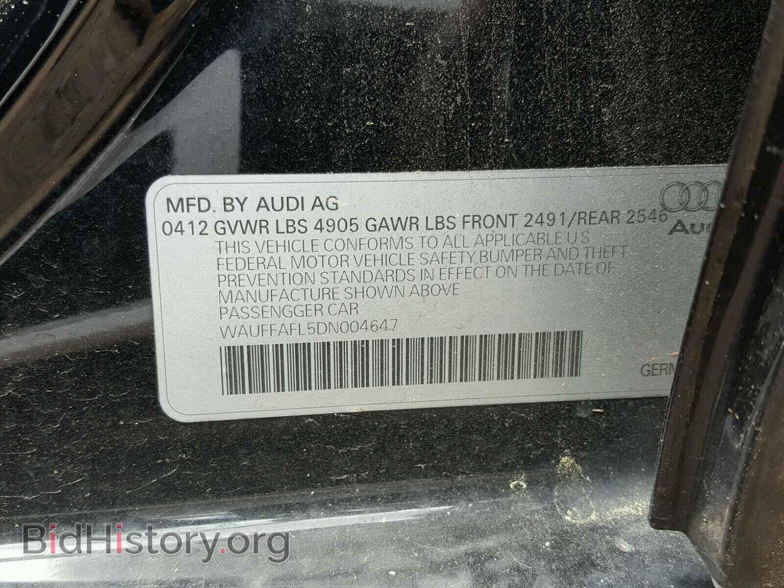 2013 AUDI A4 - VIN: WAUFFAFL5DN004647 - Фото 10