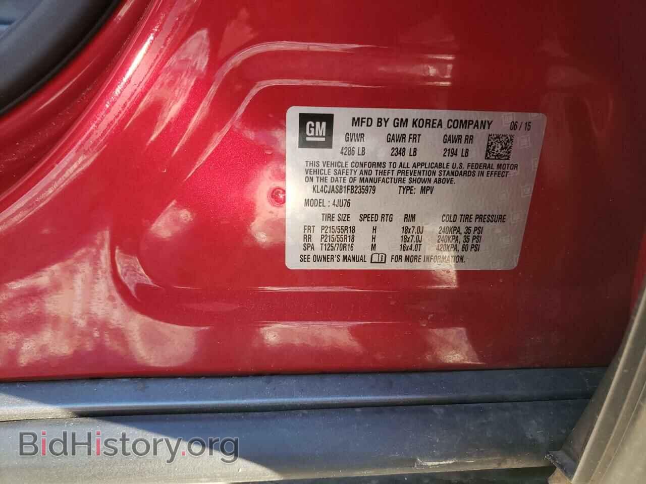 2015 BUICK ENCORE - VIN: KL4CJASB1FB235979 - Фото 10