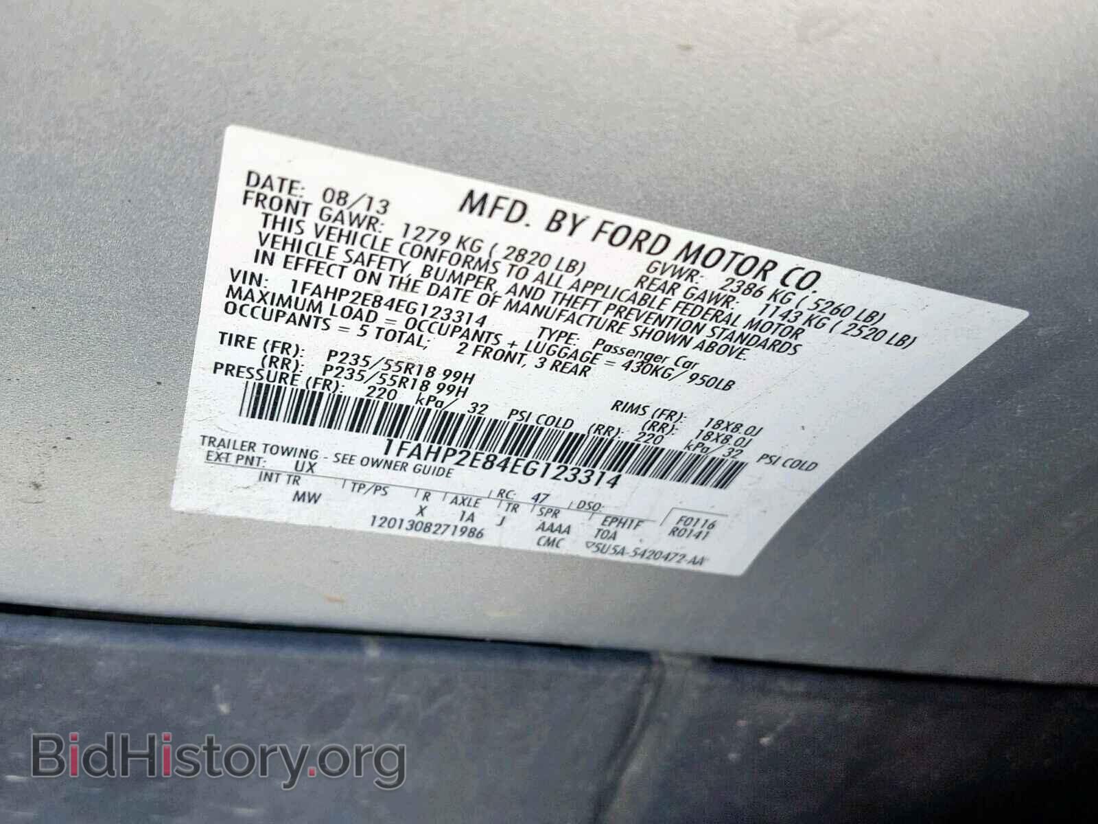 2014 FORD TAURUS - VIN: 1FAHP2E84EG123314 - Фото 10