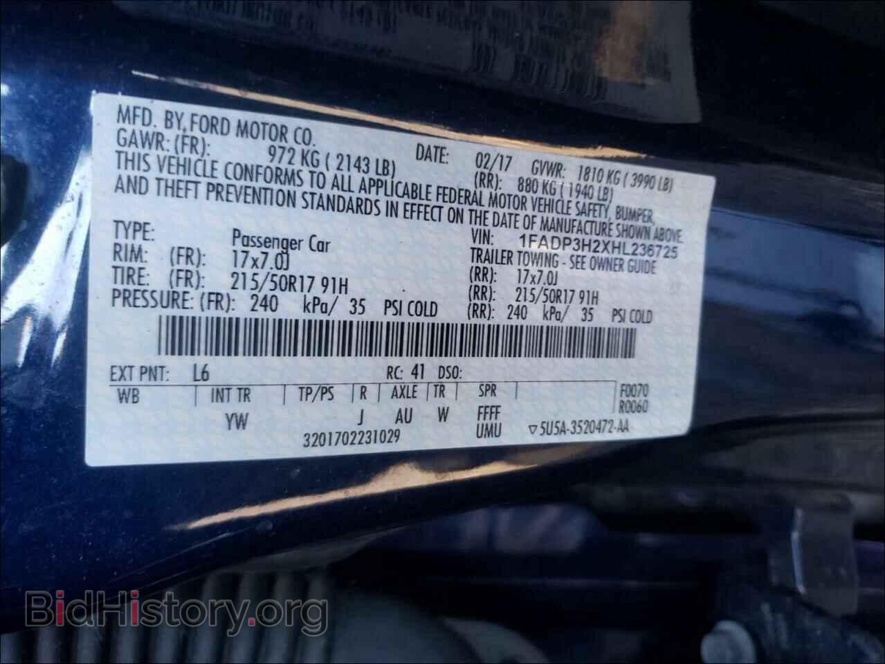 2017 FORD FOCUS - VIN: 1FADP3H2XHL236725 - Фото 10