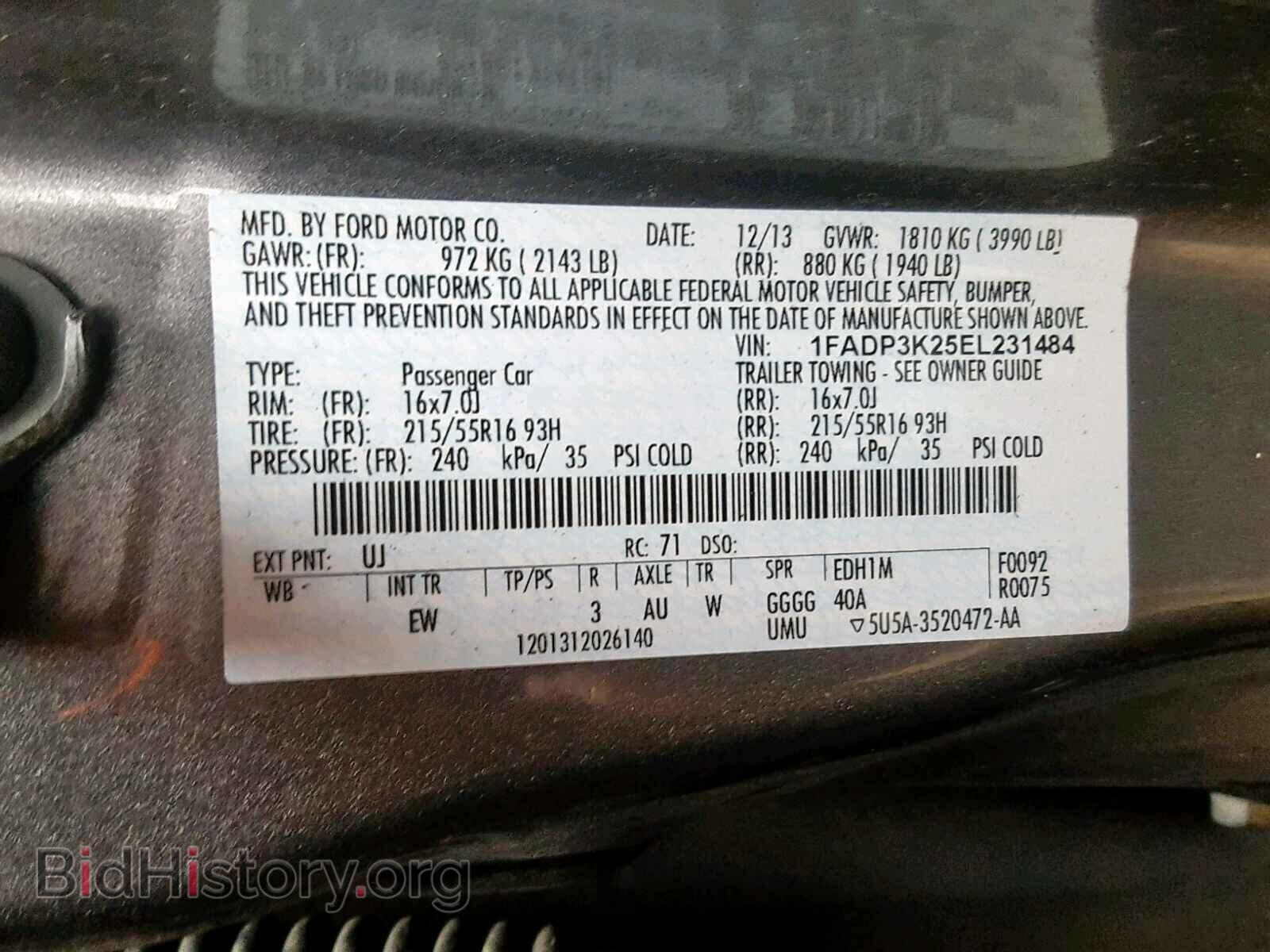 2014 FORD FOCUS SE - VIN: 1FADP3K25EL231484 - Фото 10