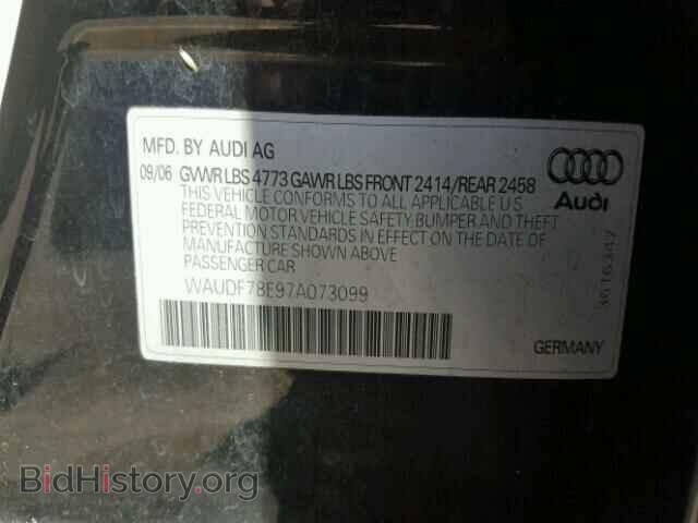 2007 AUDI A4 - VIN: WAUDF78E97A073099 - Фото 10