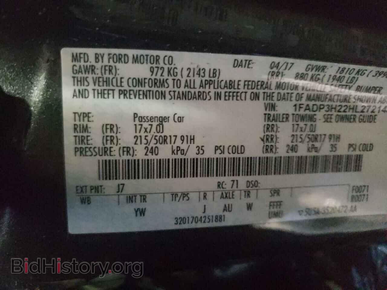 2017 FORD FOCUS - VIN: 1FADP3H22HL272148 - Фото 10