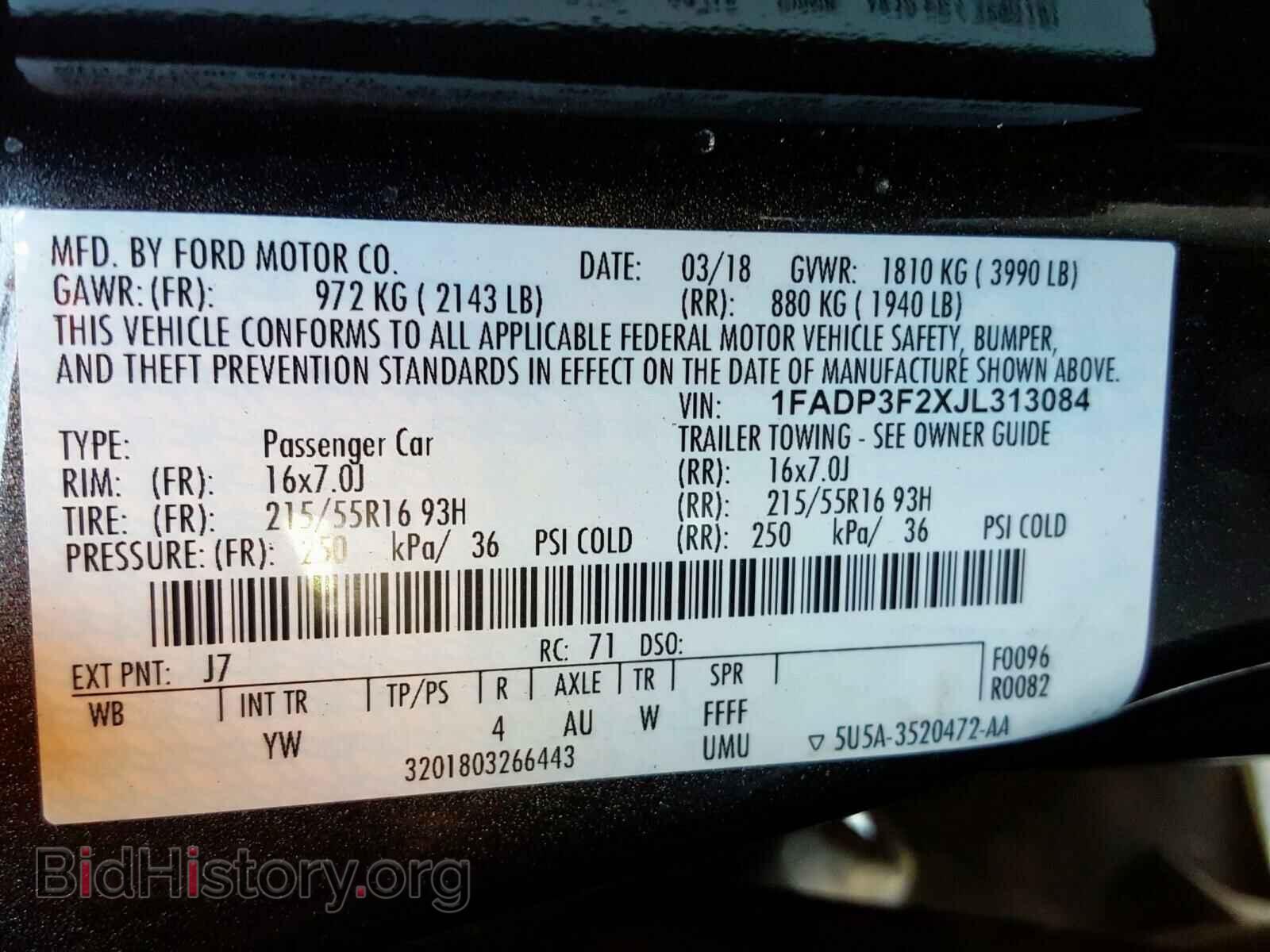 2018 FORD FOCUS - VIN: 1FADP3F2XJL313084 - Фото 10