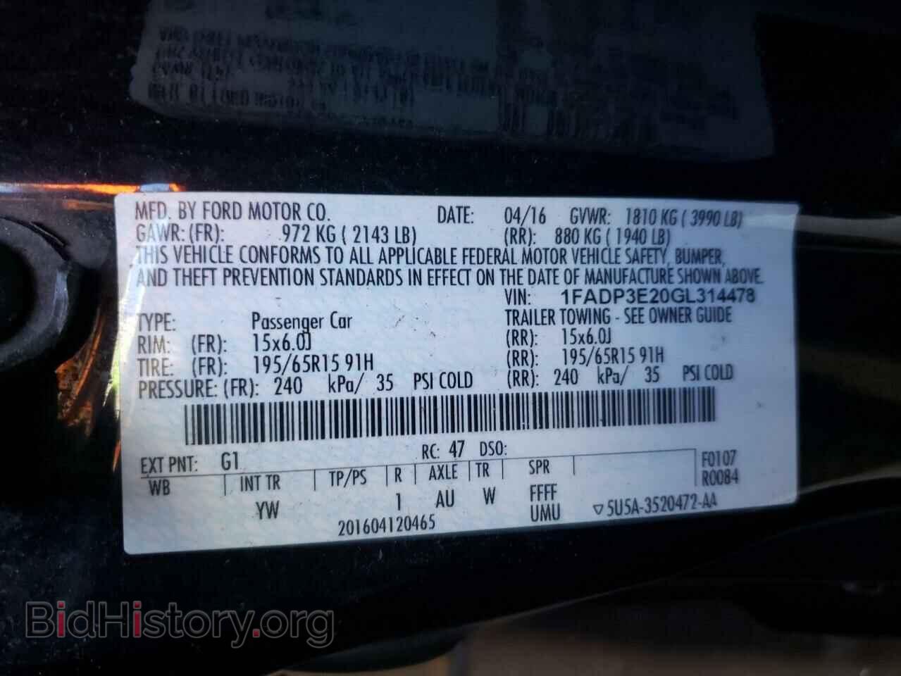 2016 FORD FOCUS - VIN: 1FADP3E20GL314478 - Photo 10