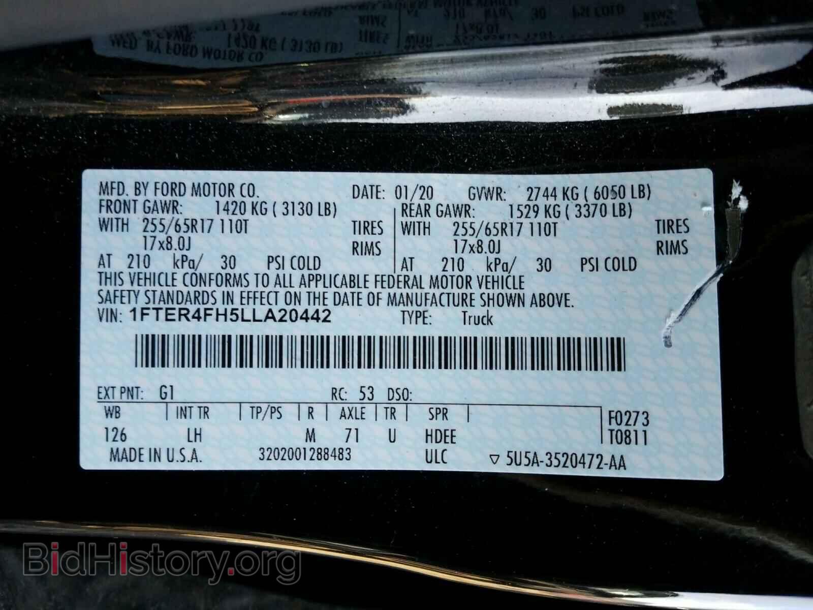 2020 FORD RANGER - VIN: 1FTER4FH5LLA20442 - Фото 10