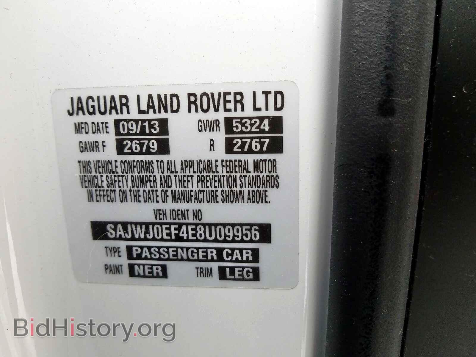 2014 JAGUAR XF - VIN: SAJWJ0EF4E8U09956 - Фото 10