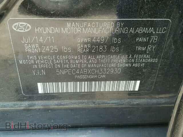 2012 HYUNDAI SONATA - VIN: 5NPEC4ABXCH332930 - Фото 10