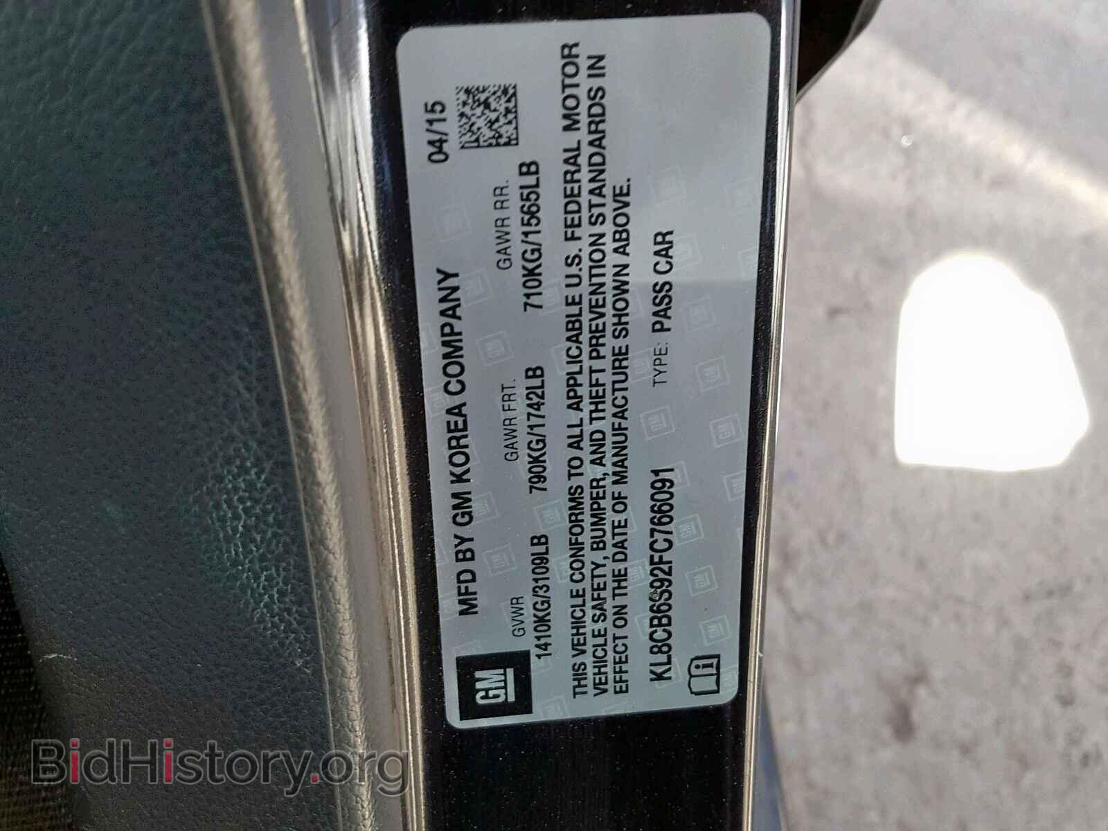 2015 CHEVROLET SPARK - VIN: KL8CB6S92FC766091 - Фото 10