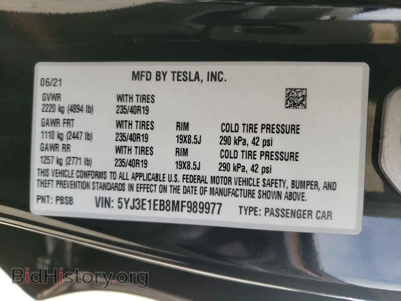 2021 TESLA MODEL 3 - VIN: 5YJ3E1EB8MF989977 - Photo 10