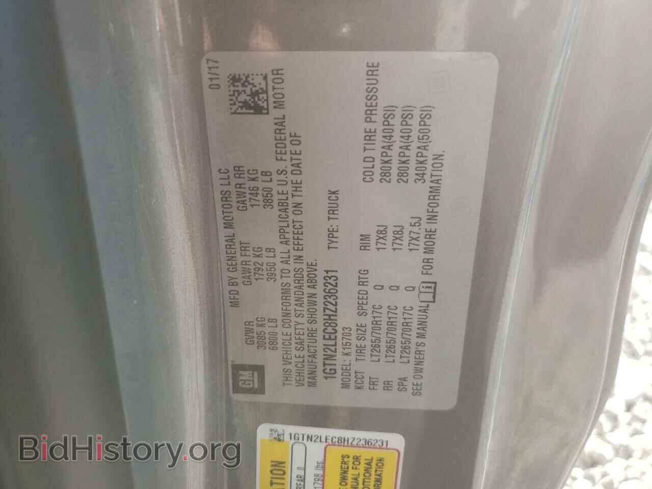 2017 GMC SIERRA - VIN: 1GTN2LEC8HZ236231 - Фото 10