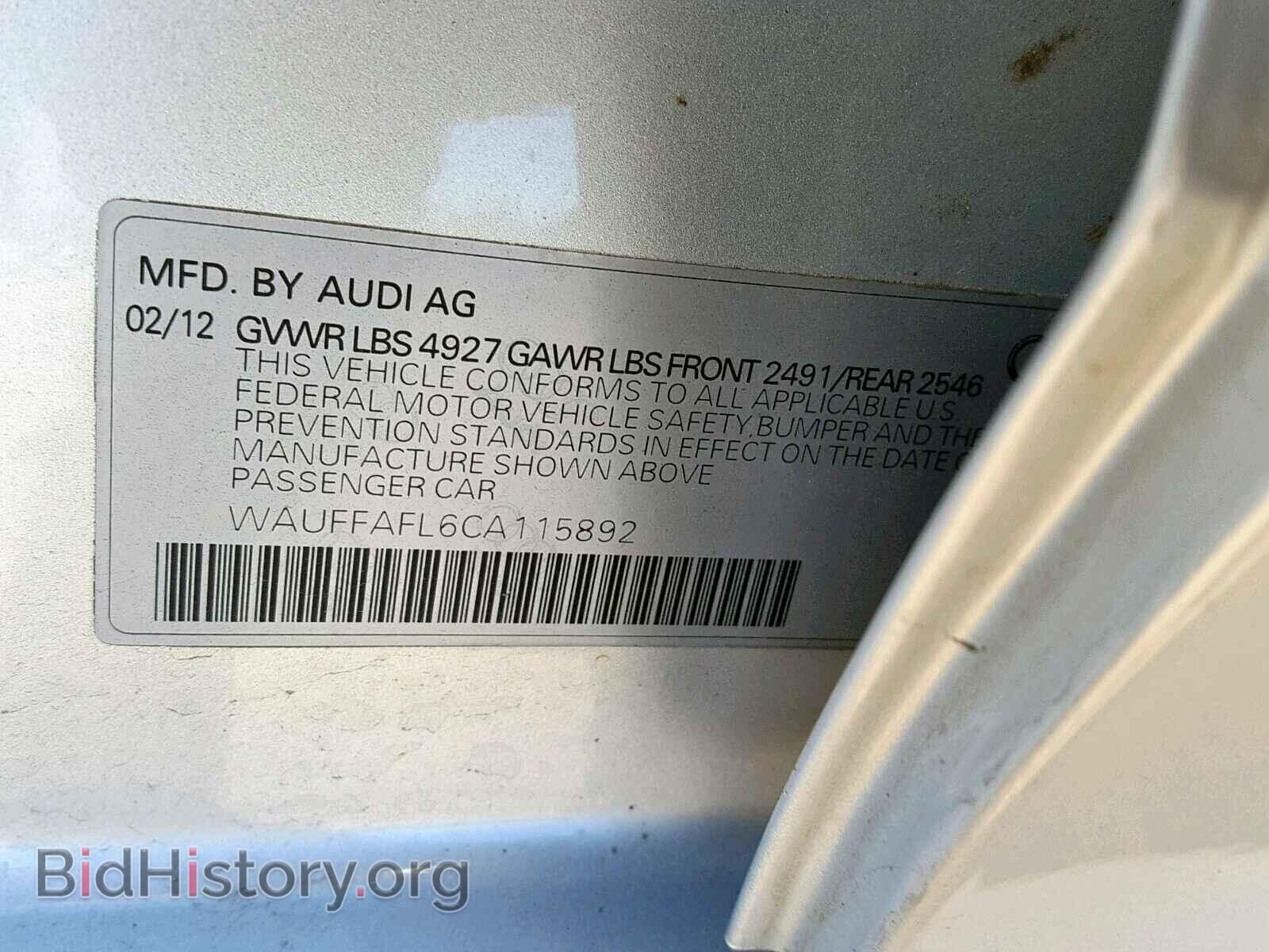 2012 AUDI A4 - VIN: WAUFFAFL6CA115892 - Photo 10