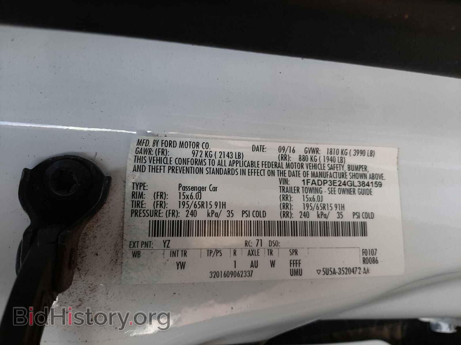 2016 FORD FOCUS - VIN: 1FADP3E24GL384159 - Photo 10