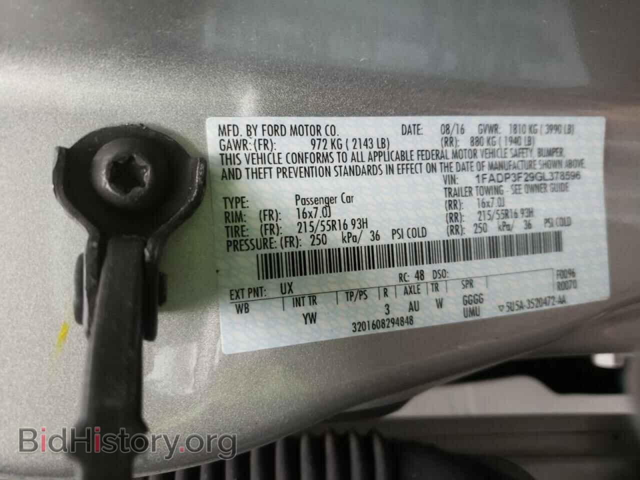 2016 FORD FOCUS - VIN: 1FADP3F29GL378596 - Фото 10