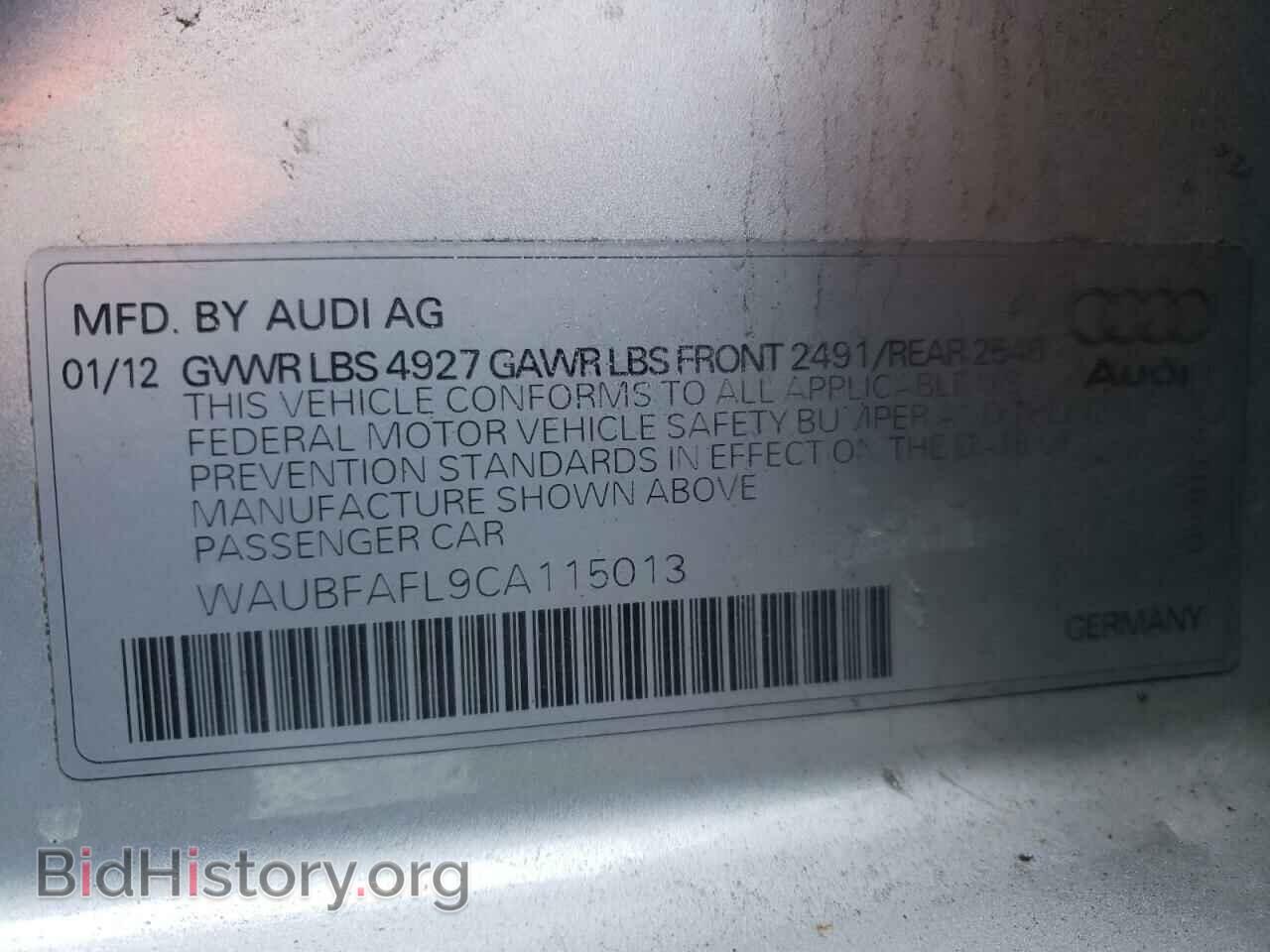 2012 AUDI A4 - VIN: WAUBFAFL9CA115013 - Photo 10