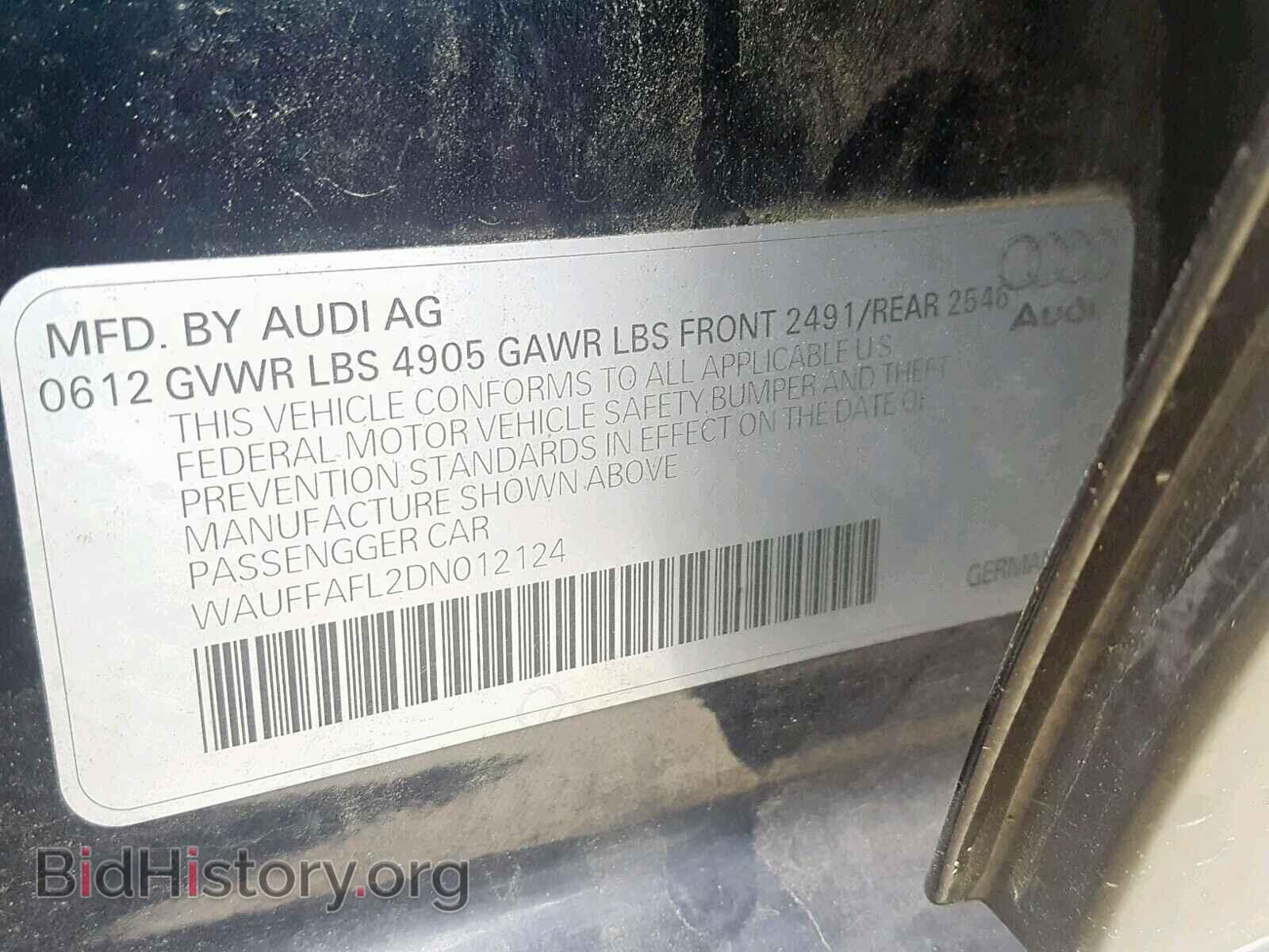 2013 AUDI A4 - VIN: WAUFFAFL2DN012124 - Фото 10