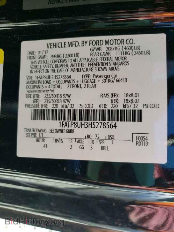 2017 FORD MUSTANG - VIN: 1FATP8UH3H5278564 - Photo 10