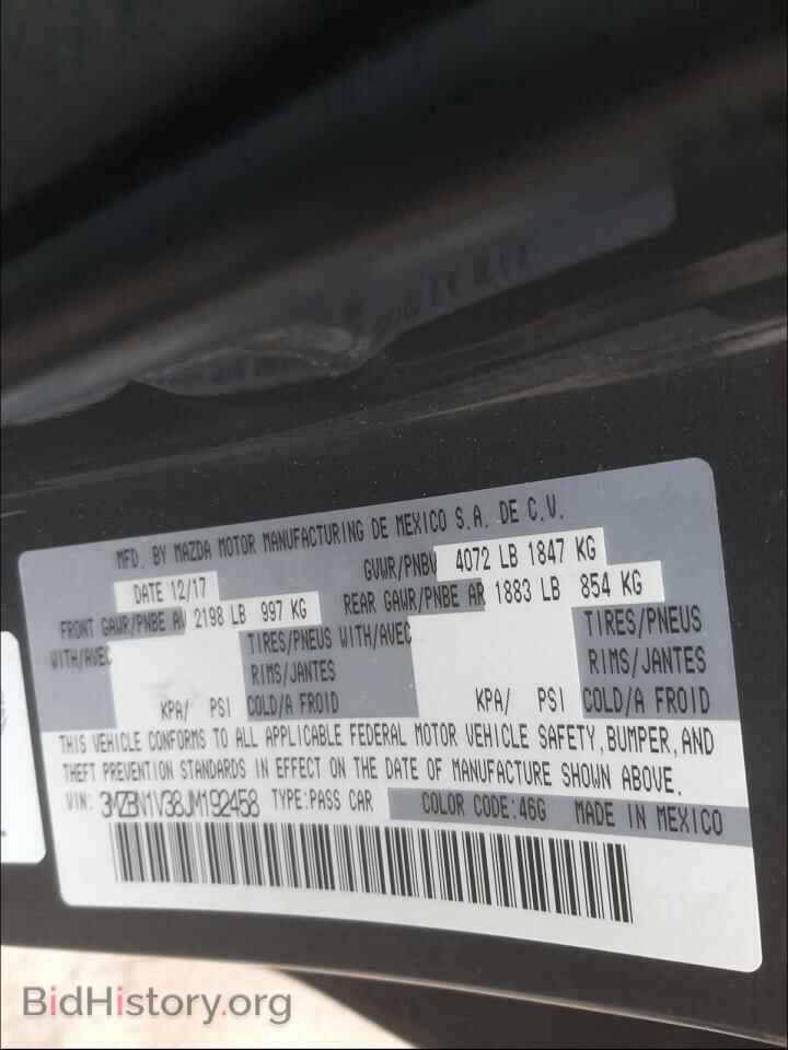 2018 MAZDA 3 - VIN: 3MZBN1V38JM192458 - Фото 10
