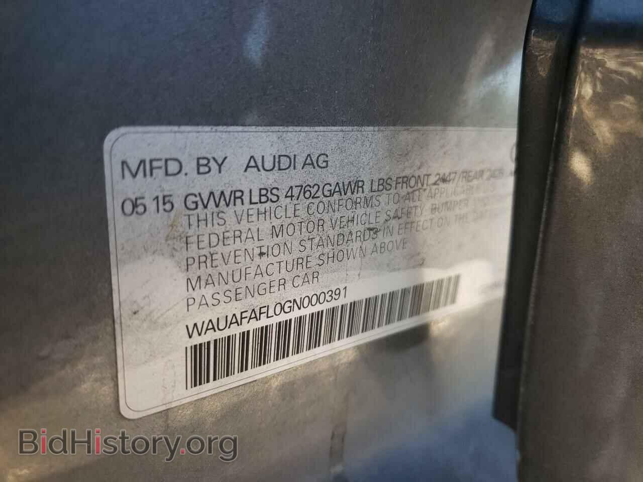 2016 AUDI A4 - VIN: WAUAFAFL0GN000391 - Фото 10